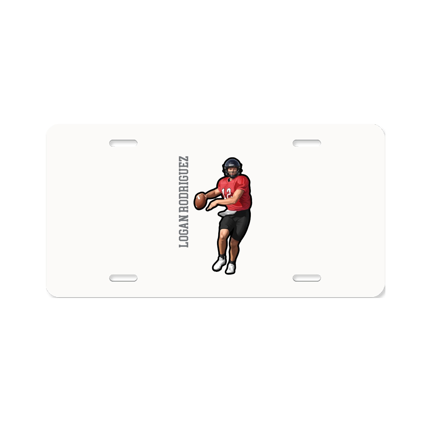 License Plate — Name Vertical in Classic