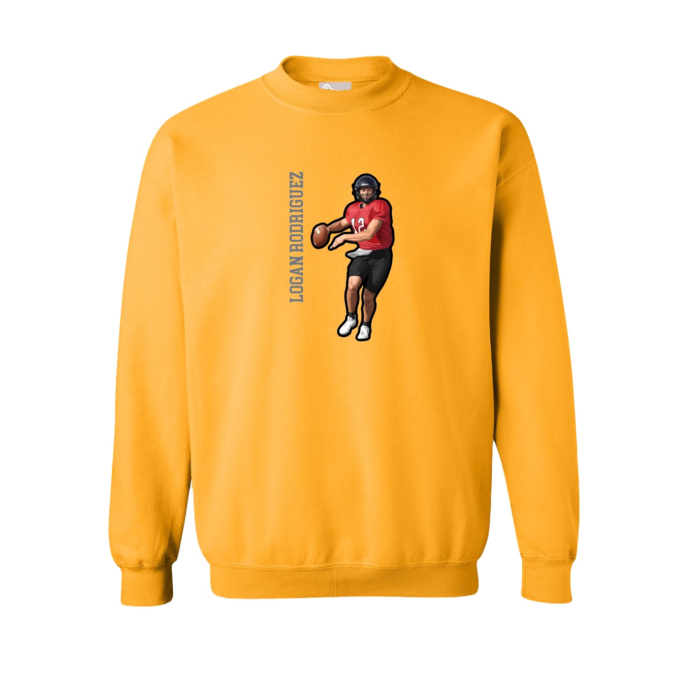 Fleece Crew — Name Vertical in Gold