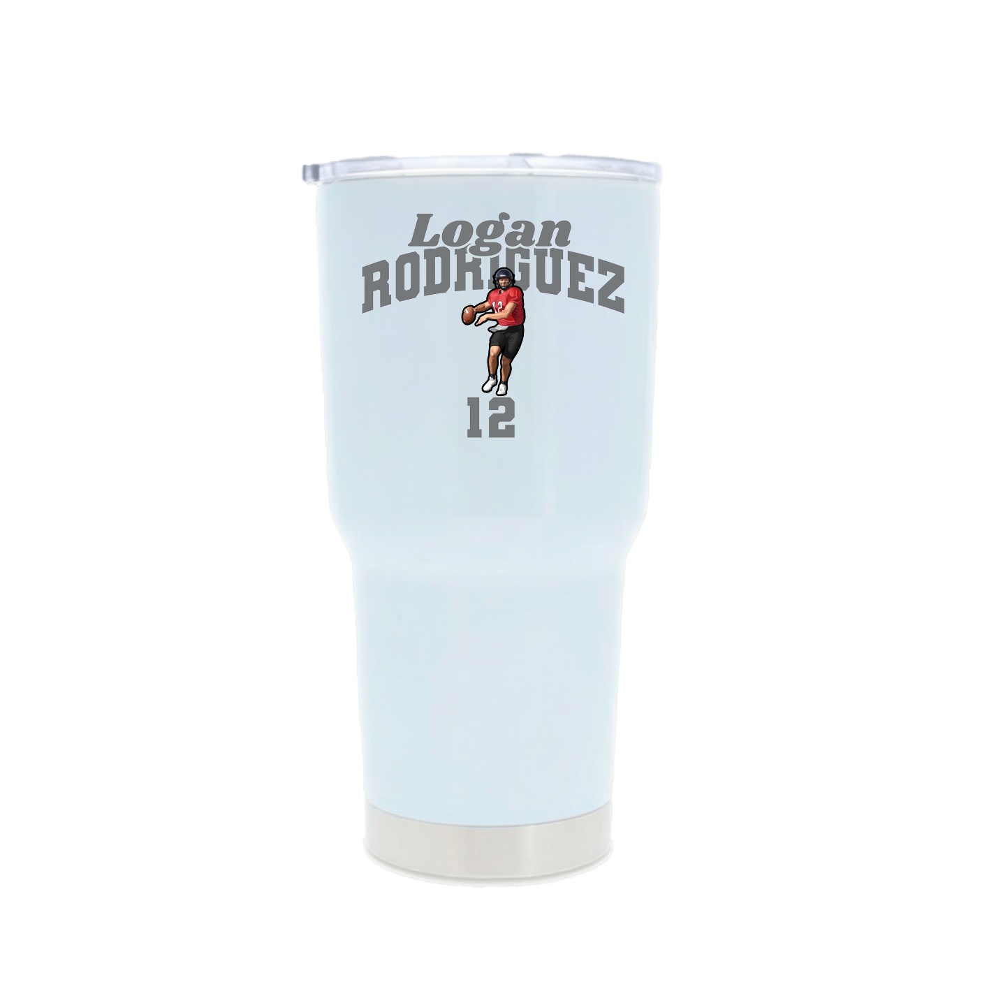 30oz Stainless Steel Tumbler — Signature Arch in White