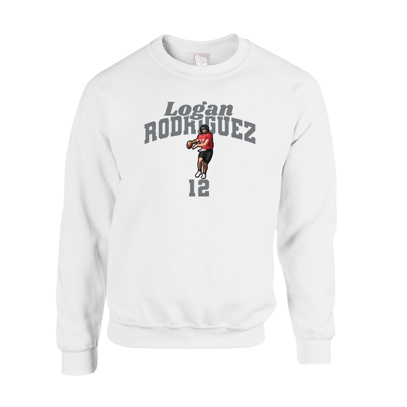Fleece Crew — Signature Arch in White