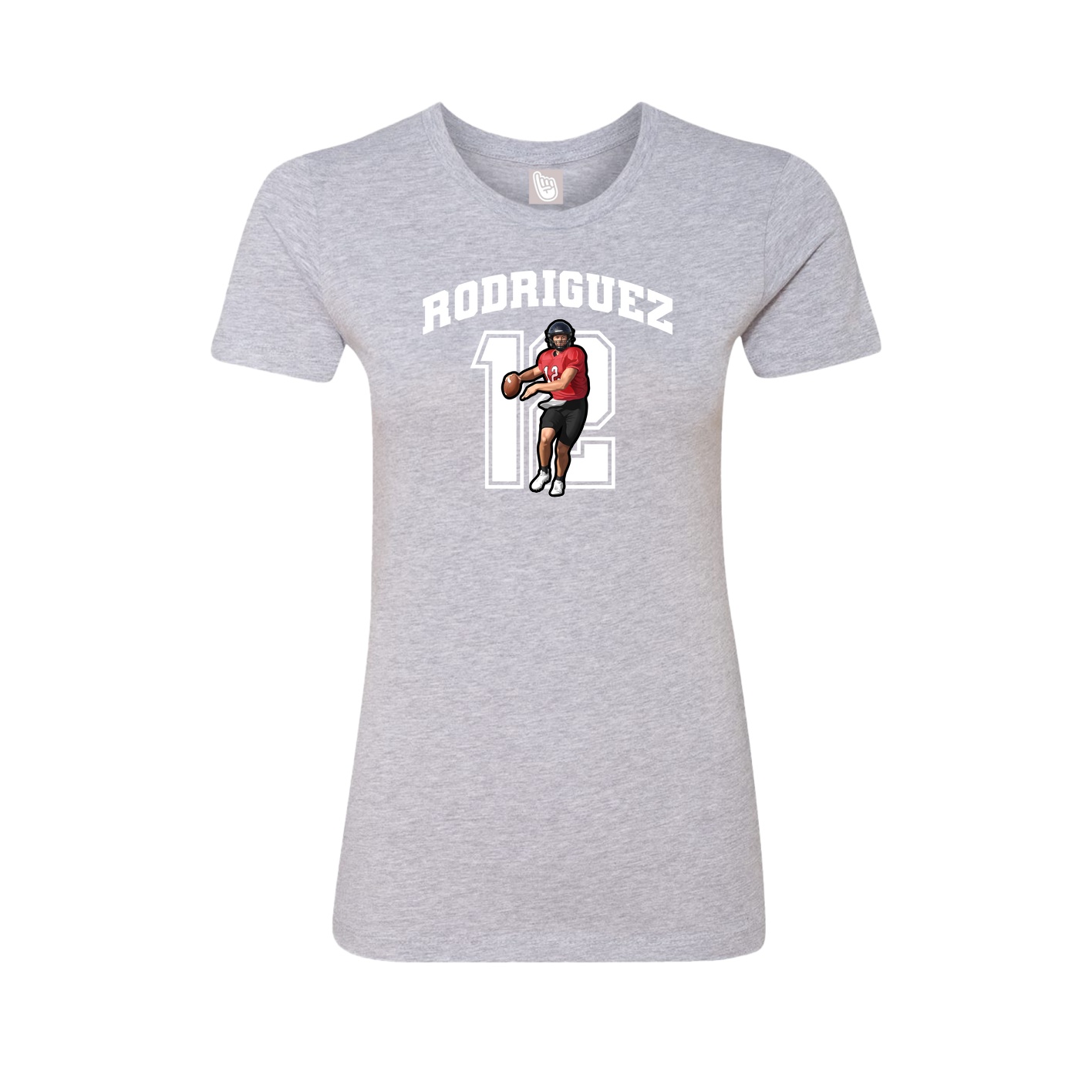 Fitted Women's Tee — Number in Grey