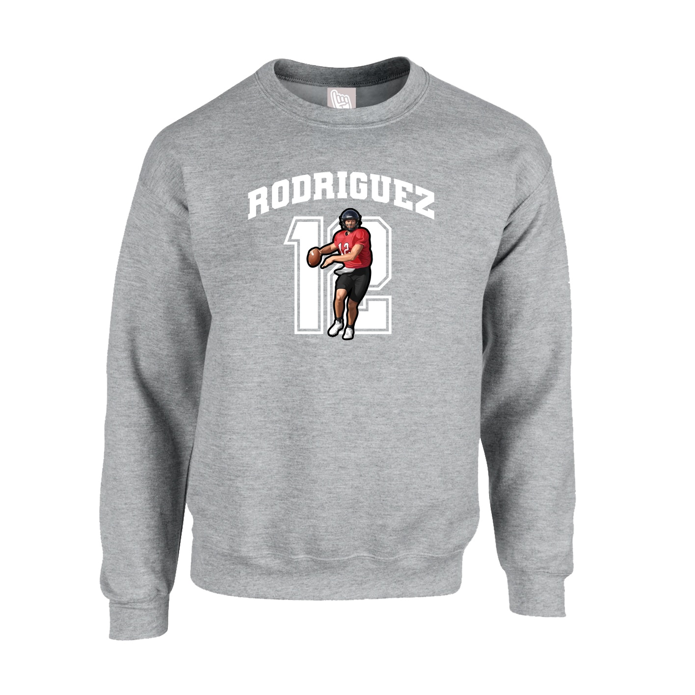 Fleece Crew — Number in Grey