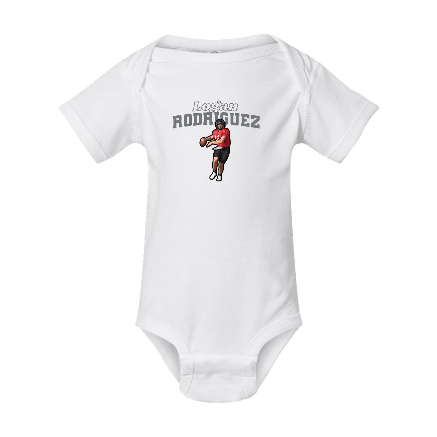 Baby Onesie — Name Arch in White