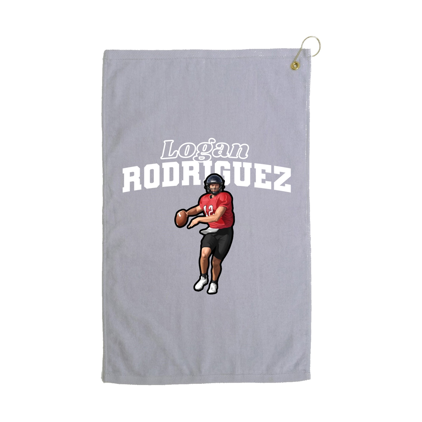 Golf Towel — Name Arch in Grey