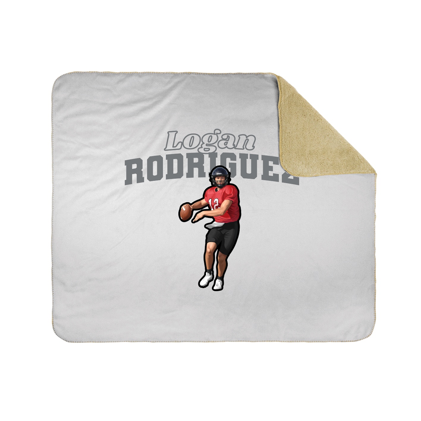 Throw Blanket — Name Arch in White