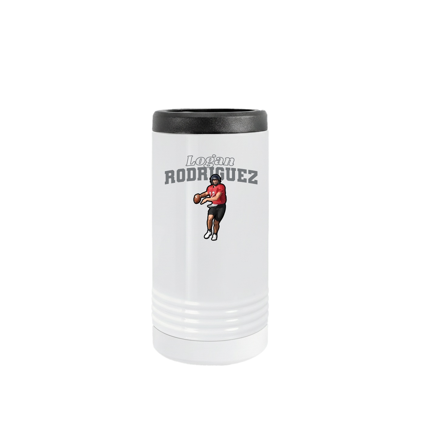 Slim Beverage Holder — Name Arch in White