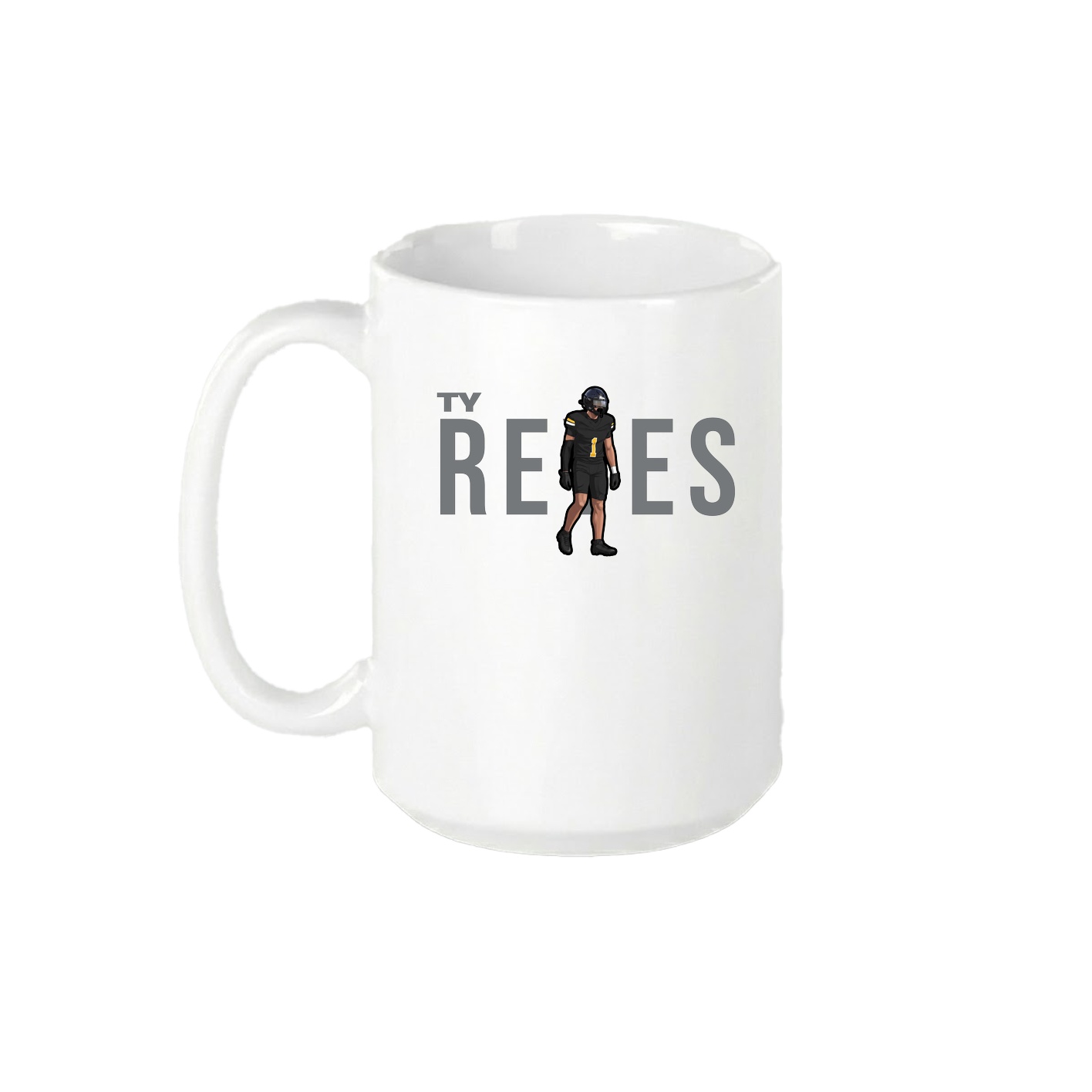 15oz Coffee Mug — Player Name in White