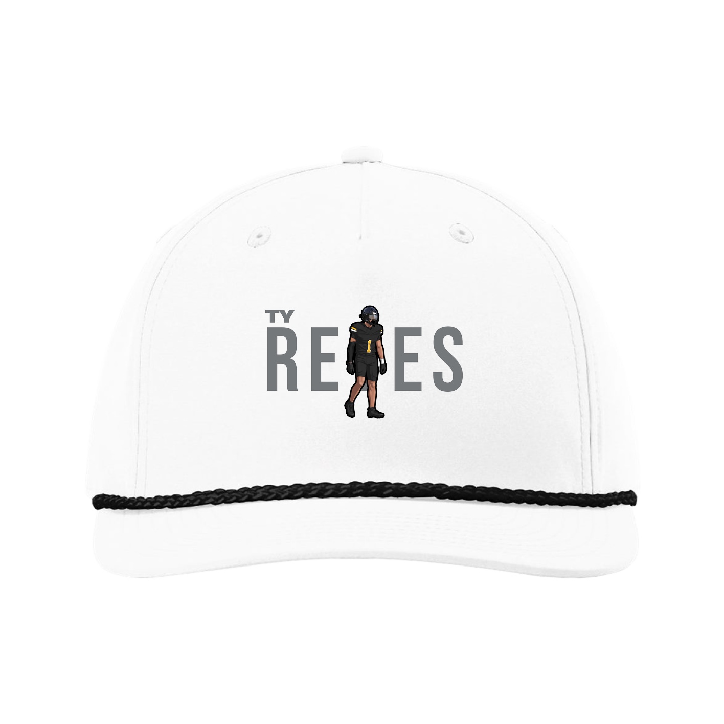 Five-Panel Classic Rope Cap — Player Name in White