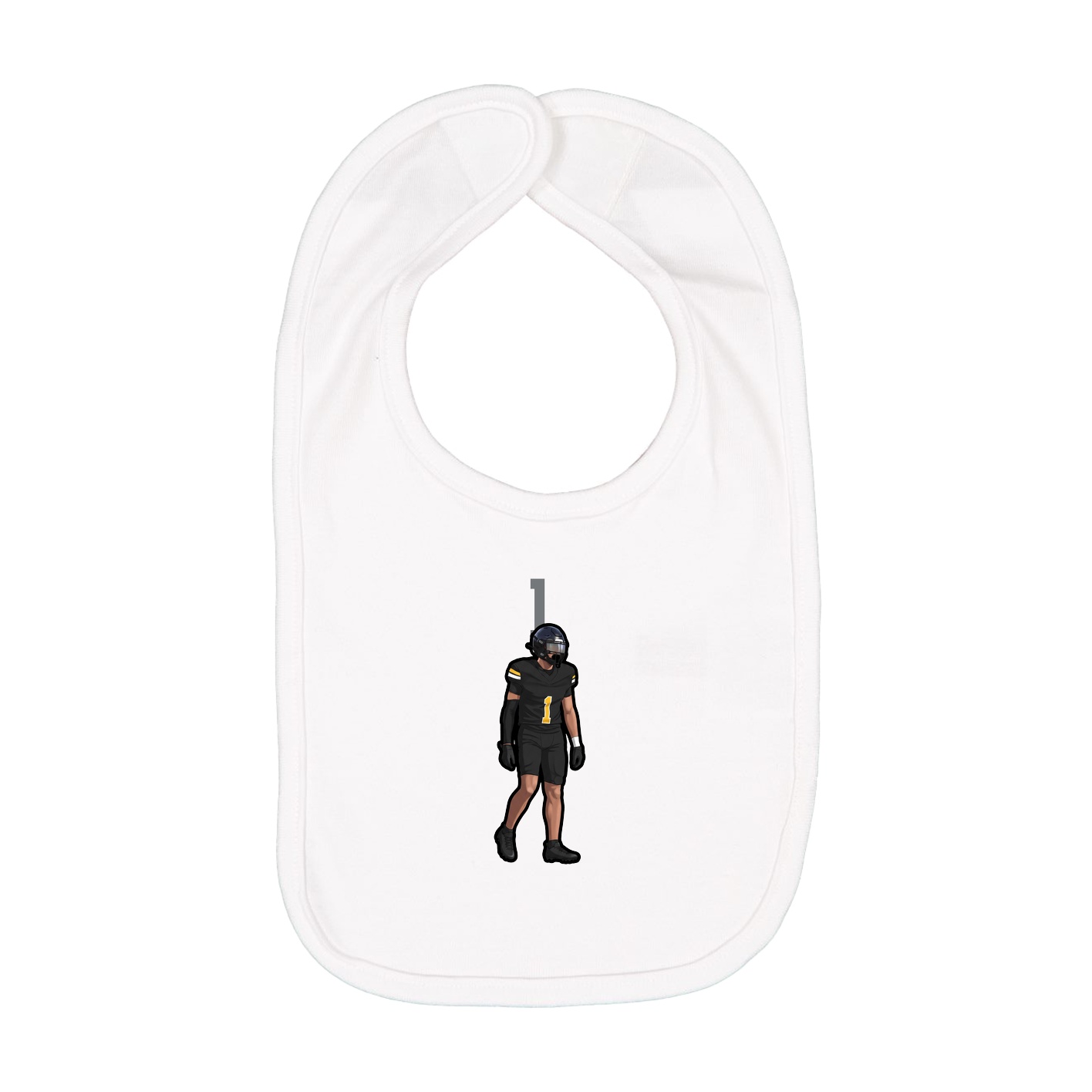 Infant Bib — Number Top in White