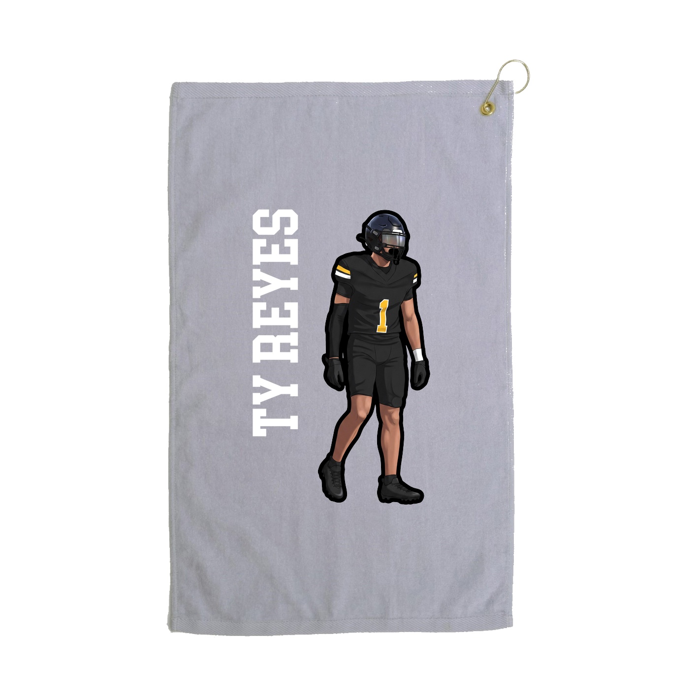 Golf Towel — Name Vertical in Grey