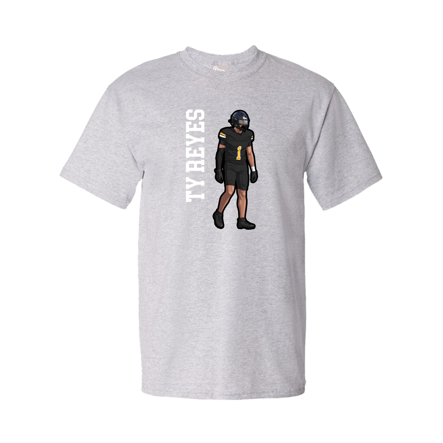 Tee — Name Vertical in Grey