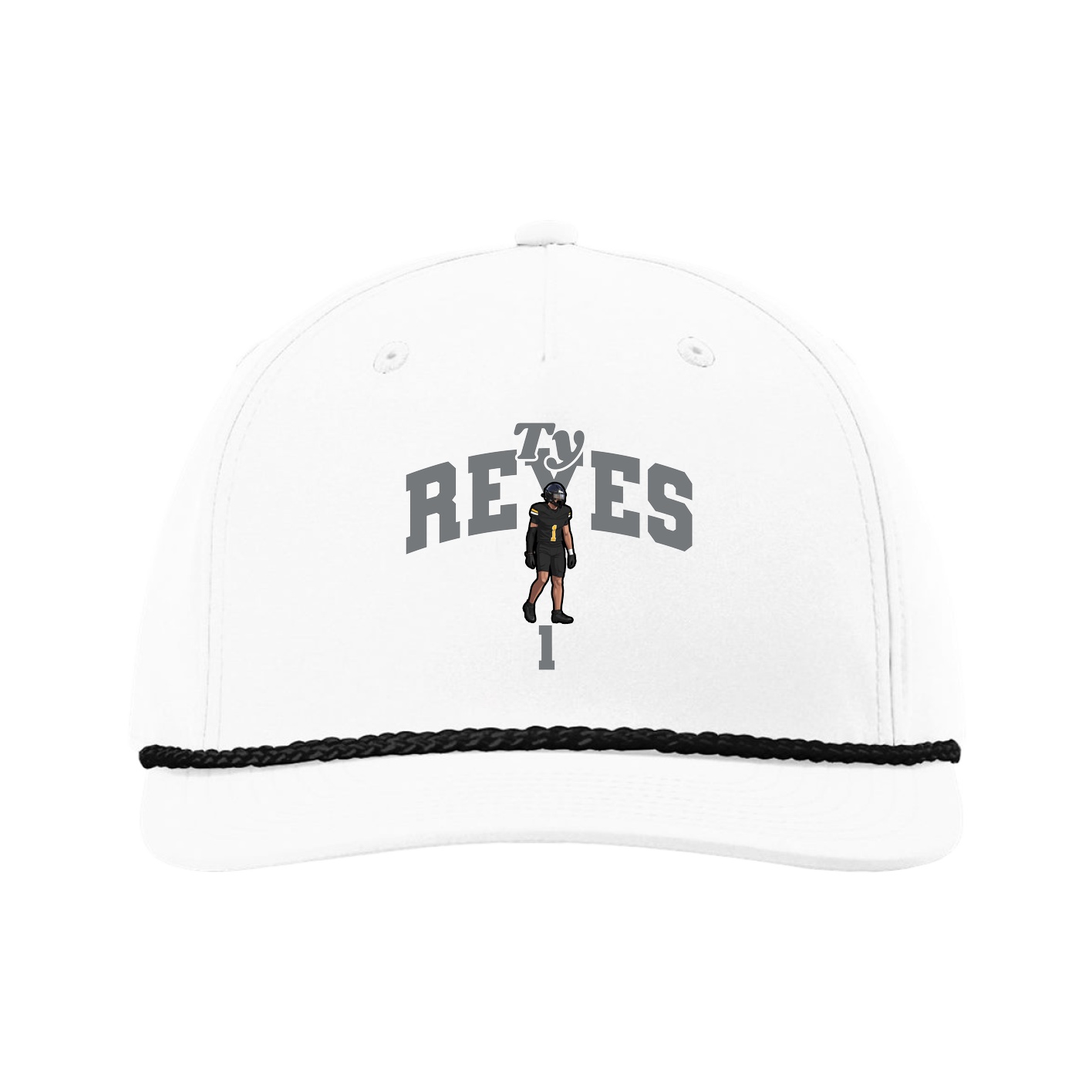 Five-Panel Classic Rope Cap — Signature Arch in White