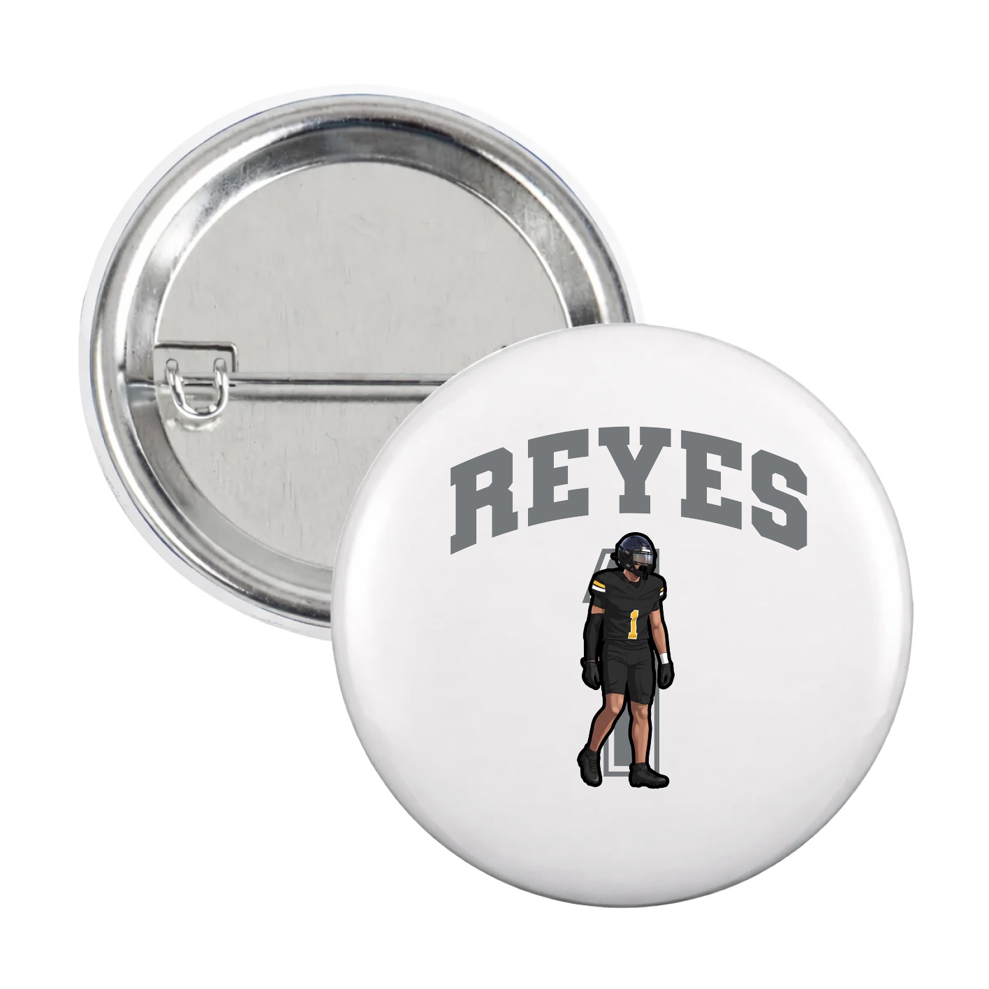 Game Day Button — Number in White