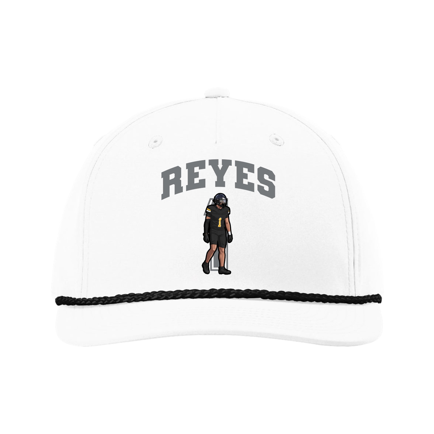 Five-Panel Classic Rope Cap — Number in White