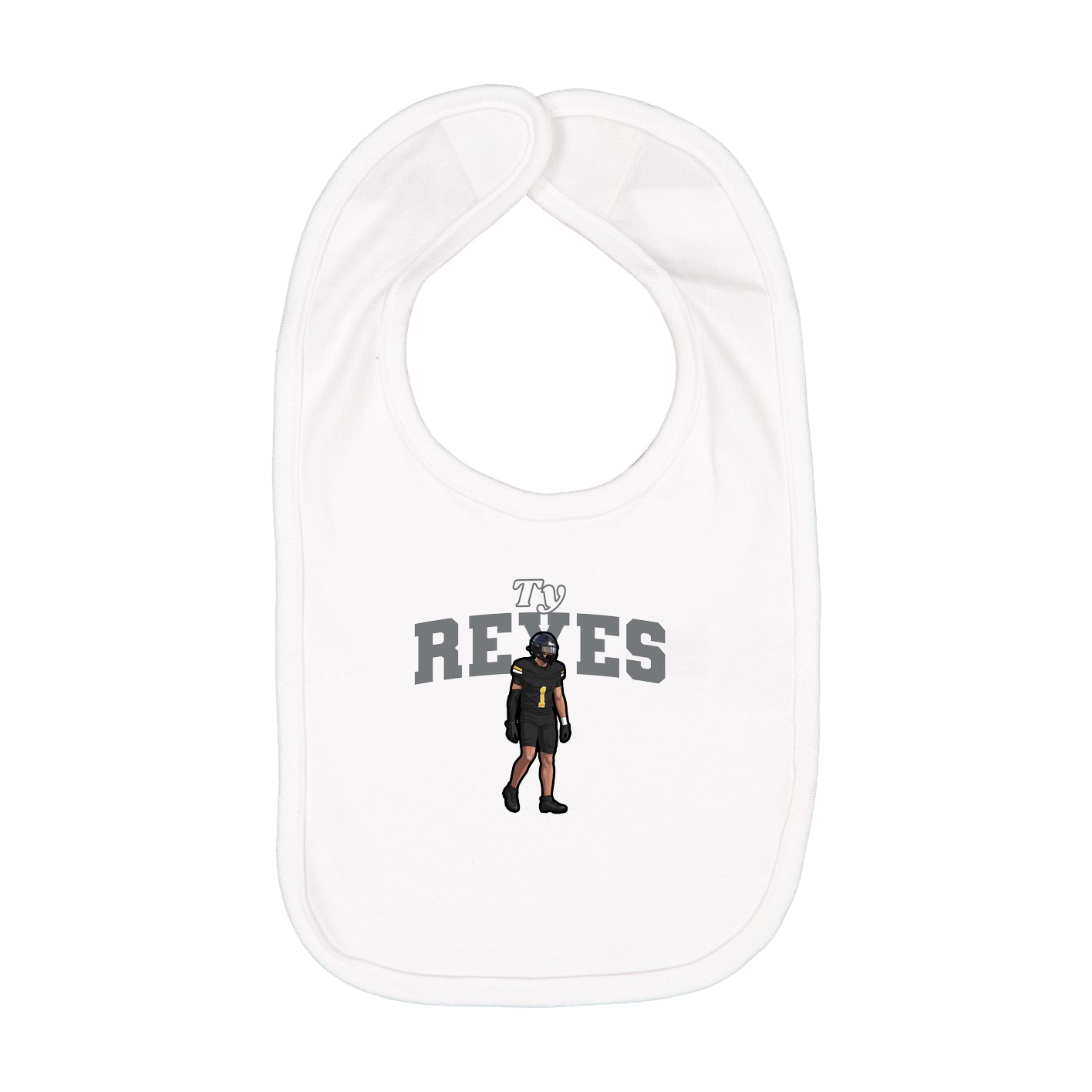 Infant Bib — Name Arch in White