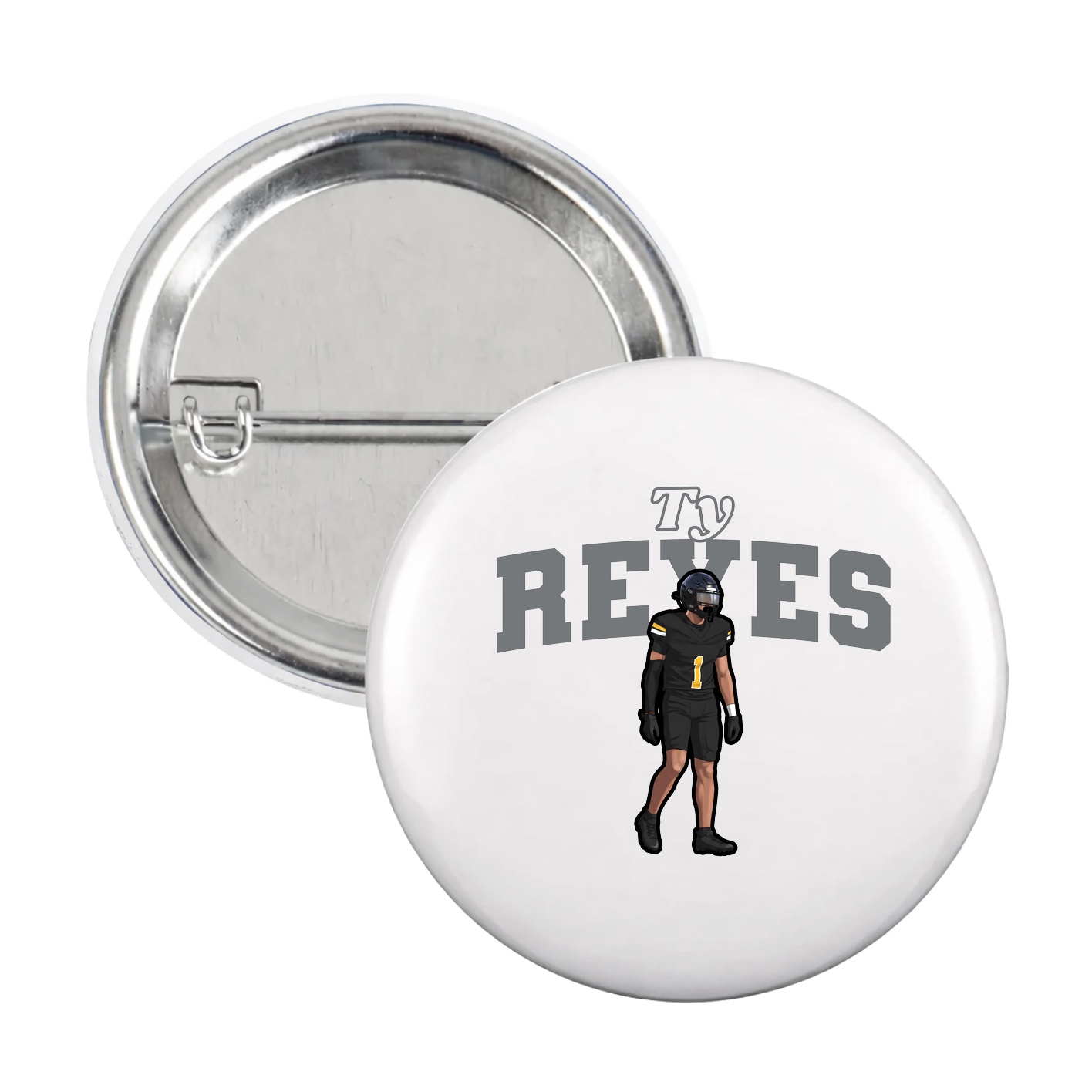 Game Day Button — Name Arch in White