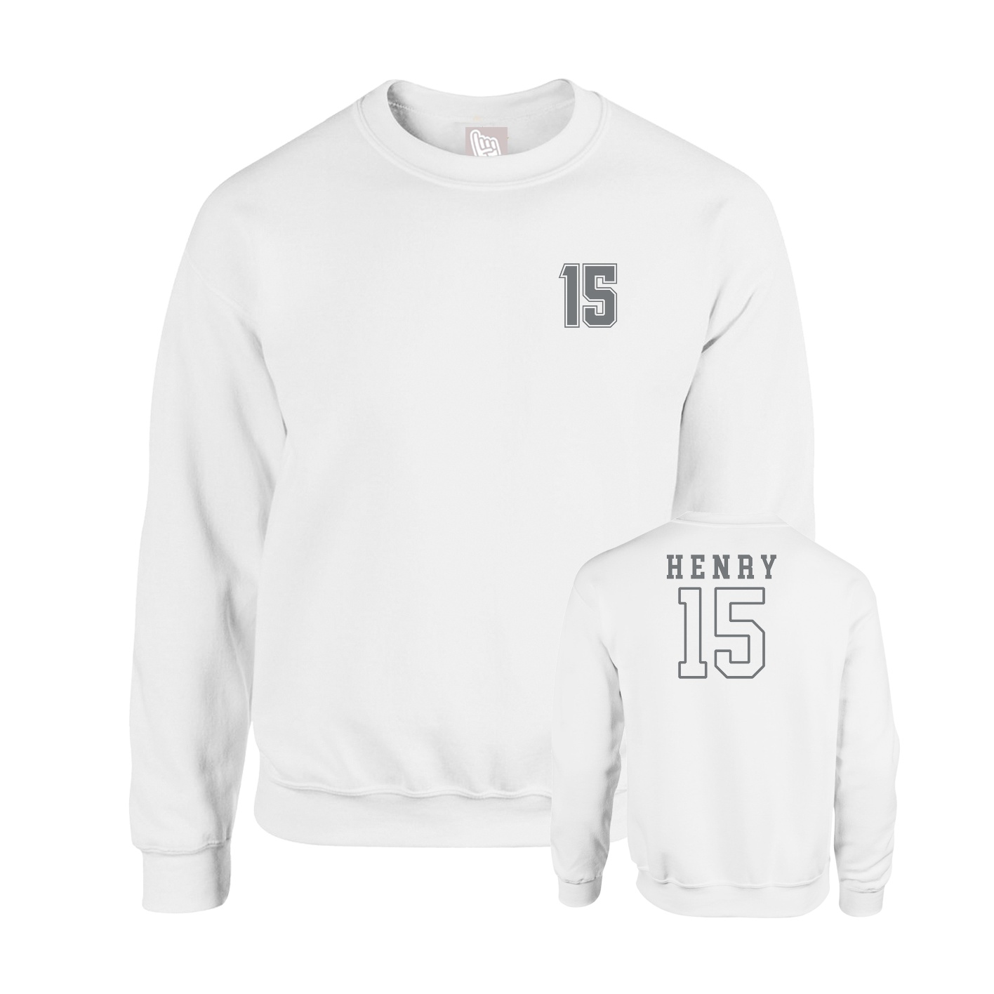 Fleece Crew — Chest Back in White
