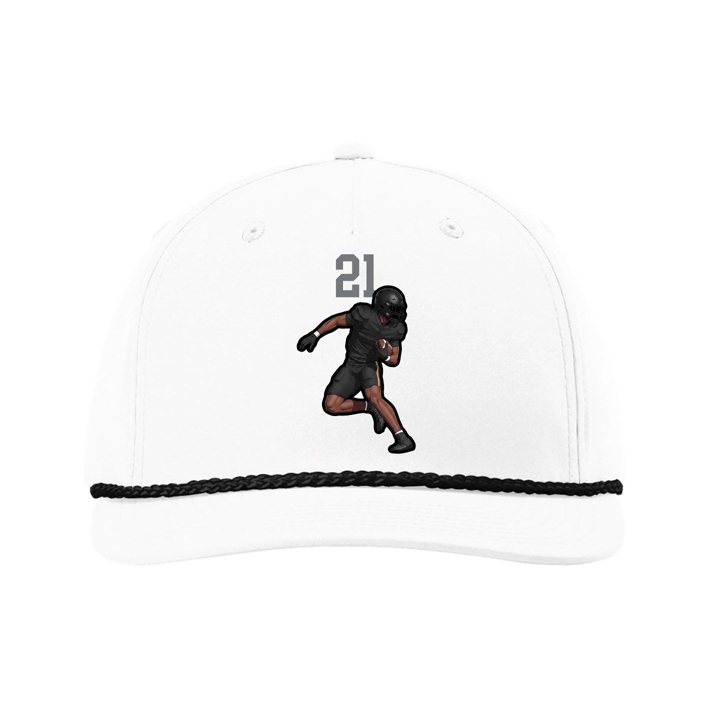 Five-Panel Classic Rope Cap — Number Top in White