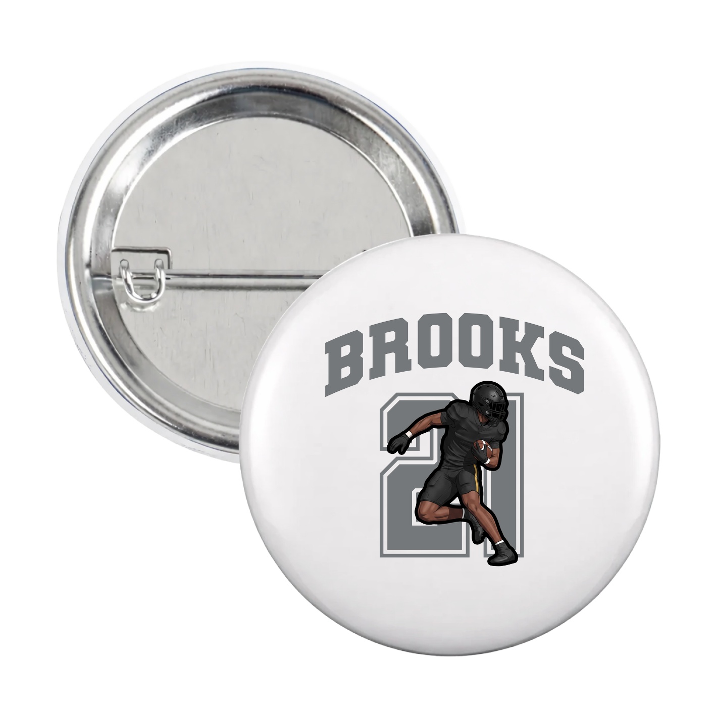 Game Day Button — Number in White