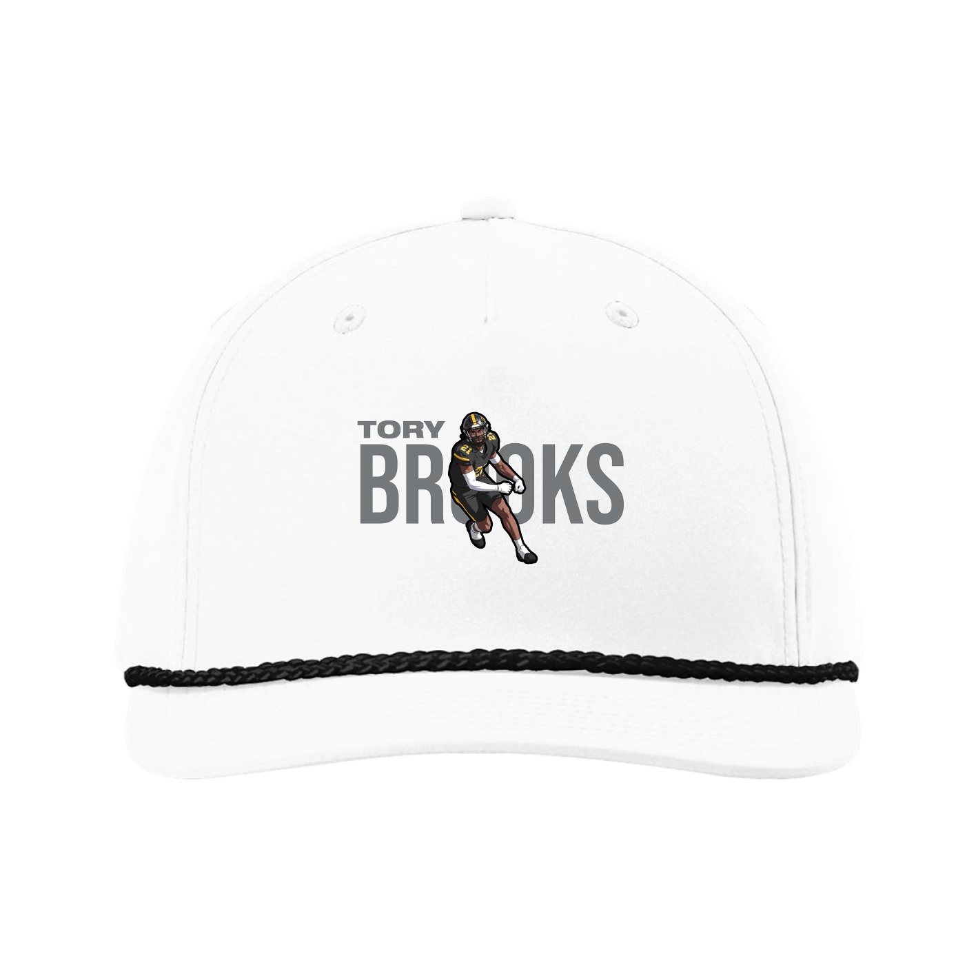 Five-Panel Classic Rope Cap — Player Name in White