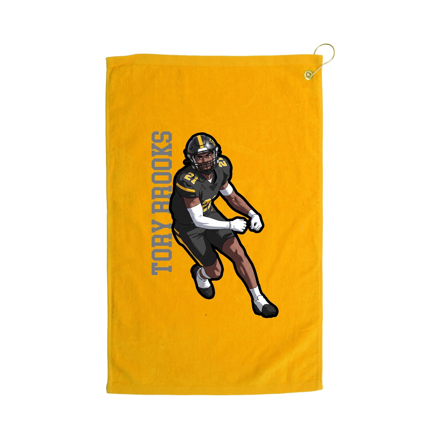 Golf Towel — Name Vertical in Gold