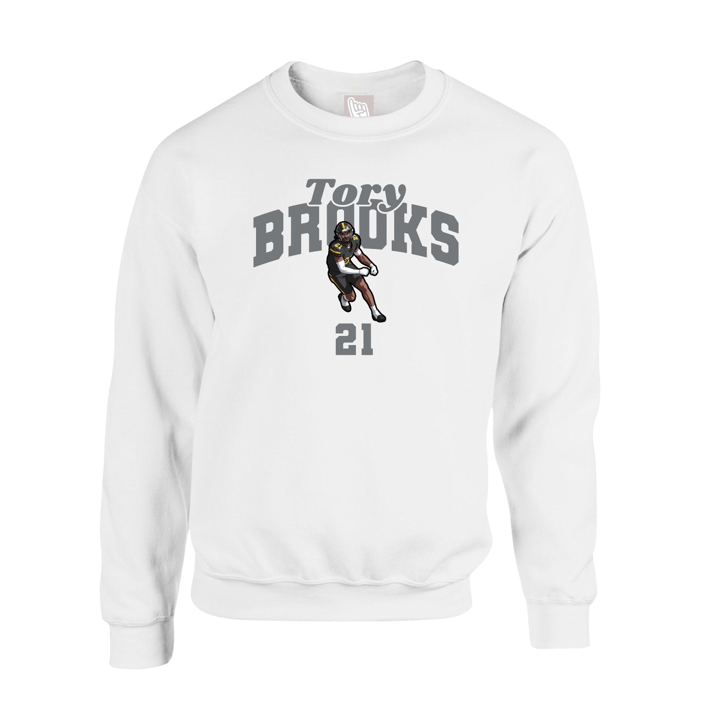 Fleece Crew — Signature Arch in White