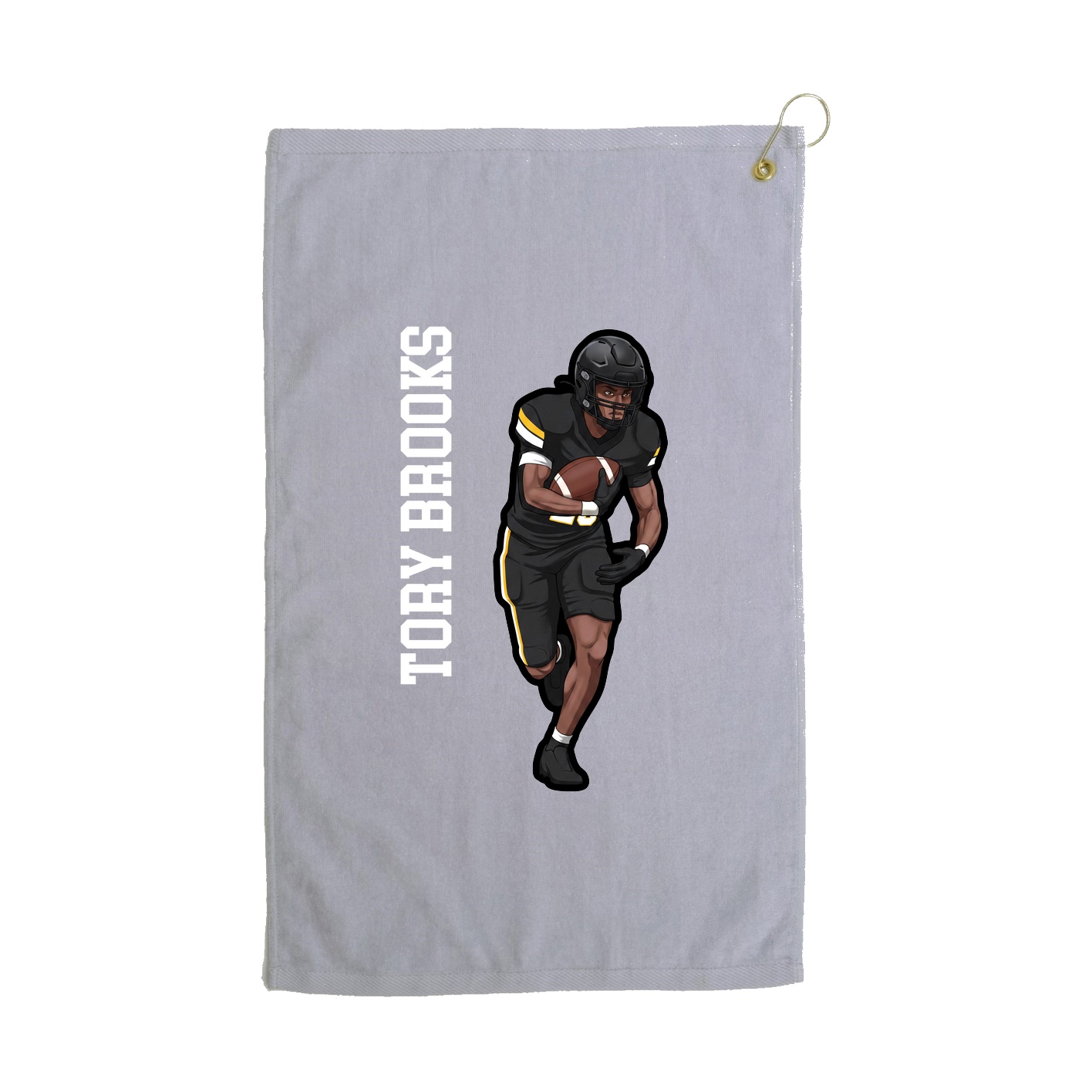 Golf Towel — Name Vertical in Grey