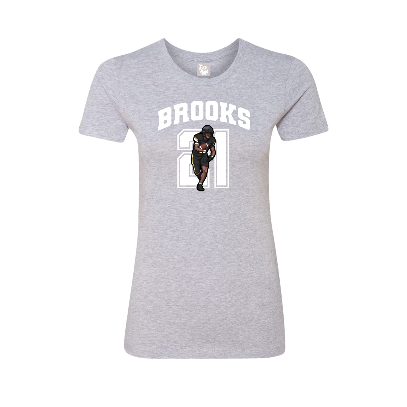 Fitted Women's Tee — Number in Grey