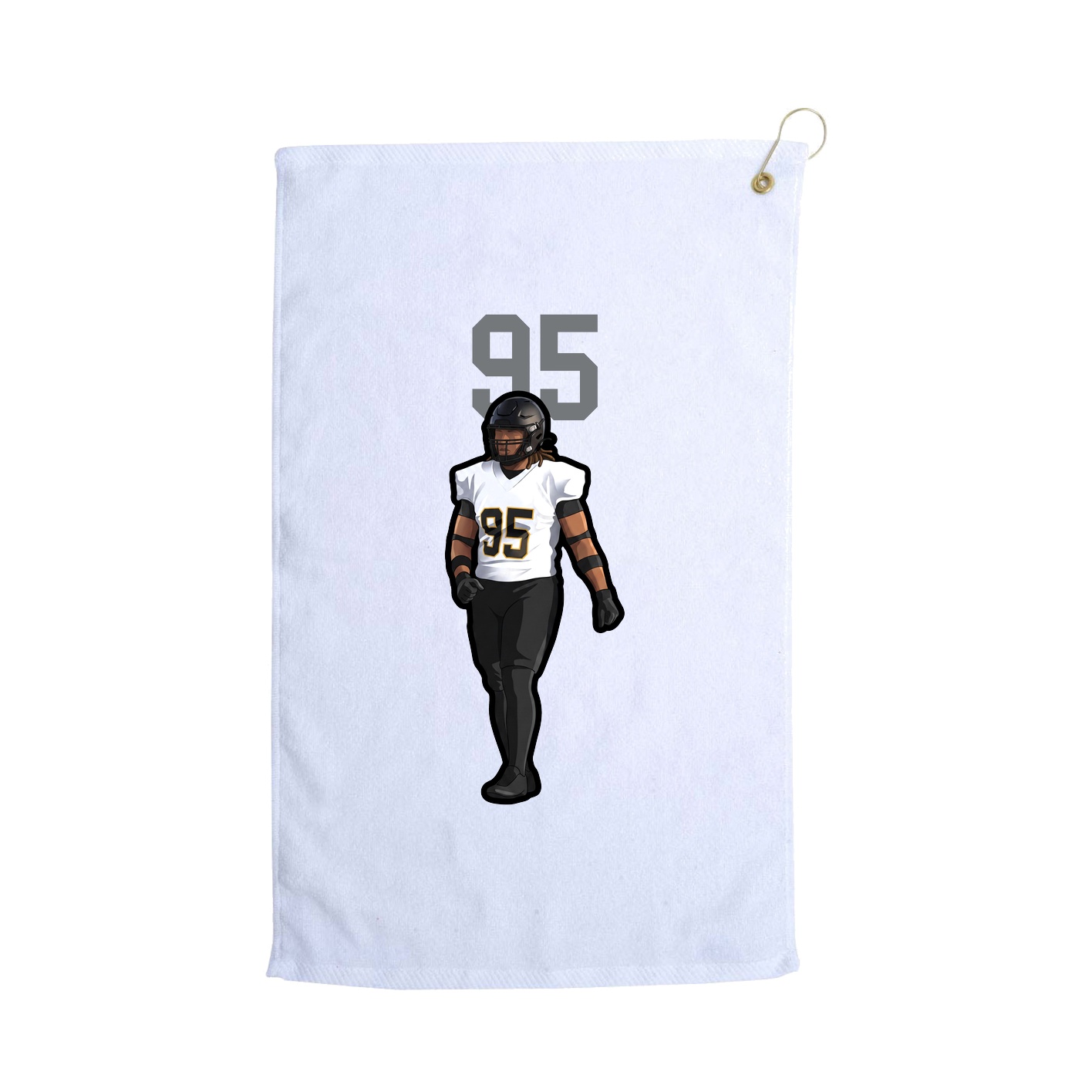 Golf Towel — Number Top in White
