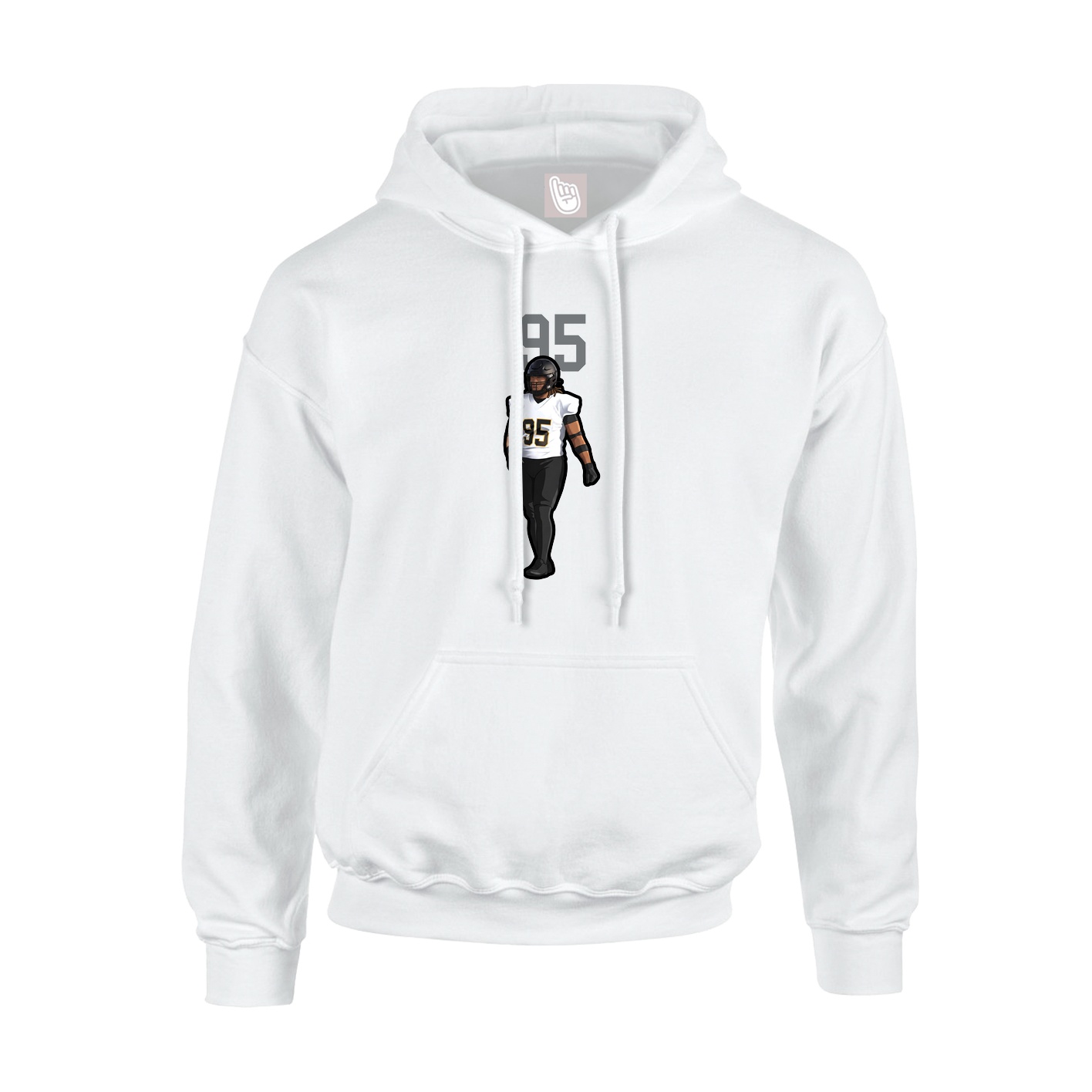 Youth Hoodie — Number Top in White