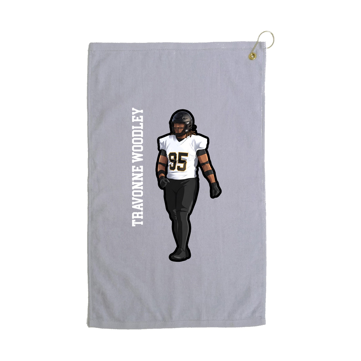 Golf Towel — Name Vertical in Grey