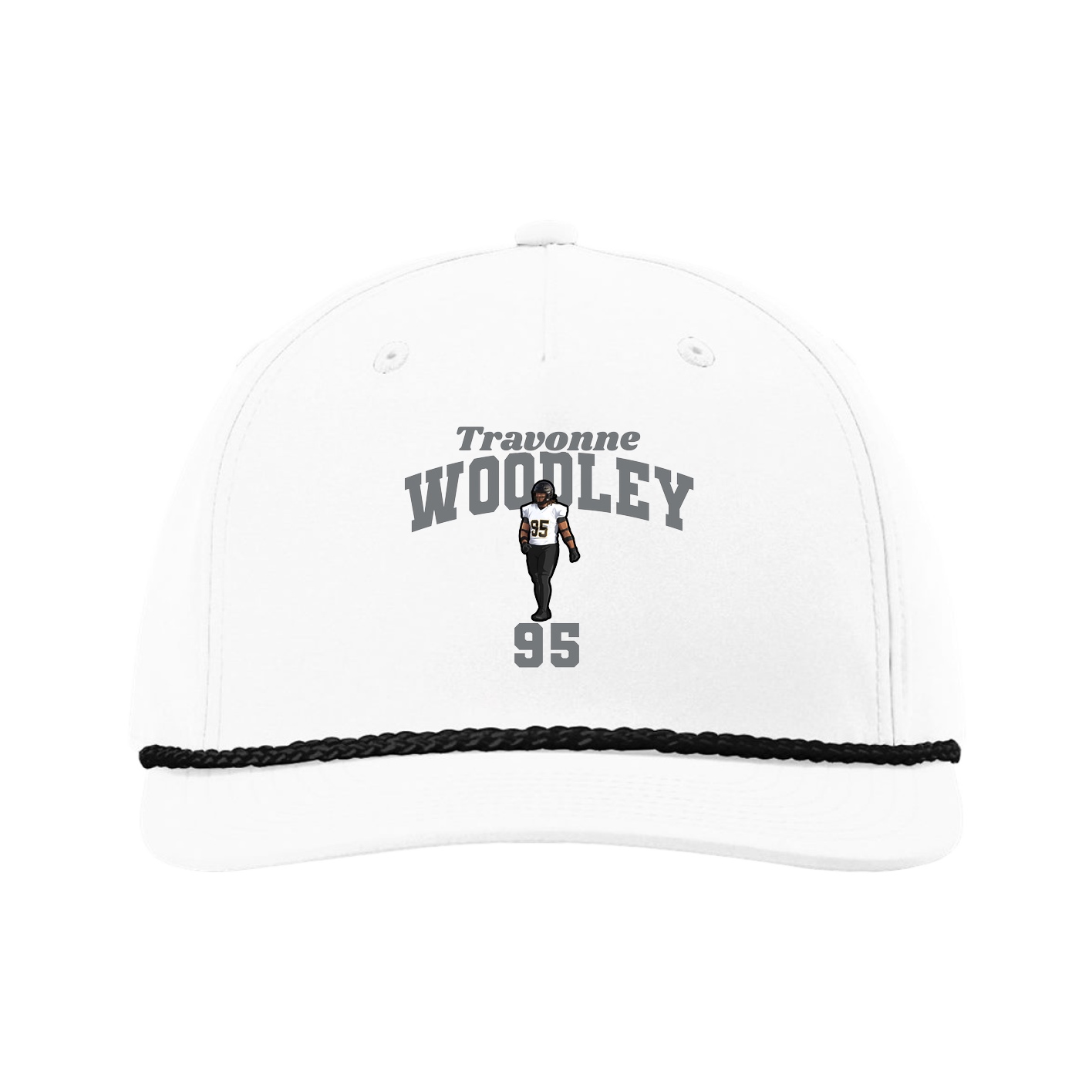 Five-Panel Classic Rope Cap — Signature Arch in White