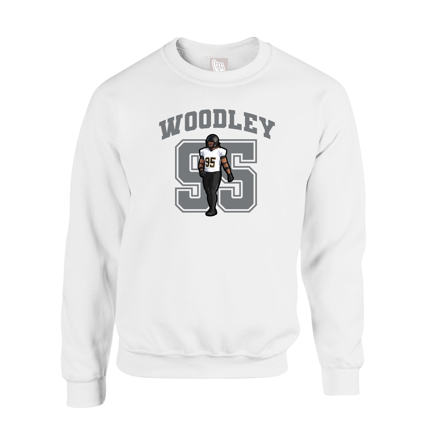 Fleece Crew — Number in White
