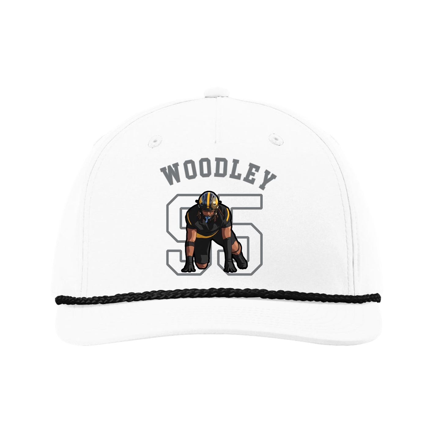 Five-Panel Classic Rope Cap — Shirsey Arch in White
