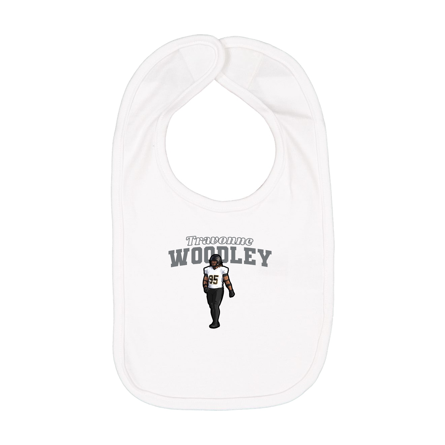 Infant Bib — Name Arch in White