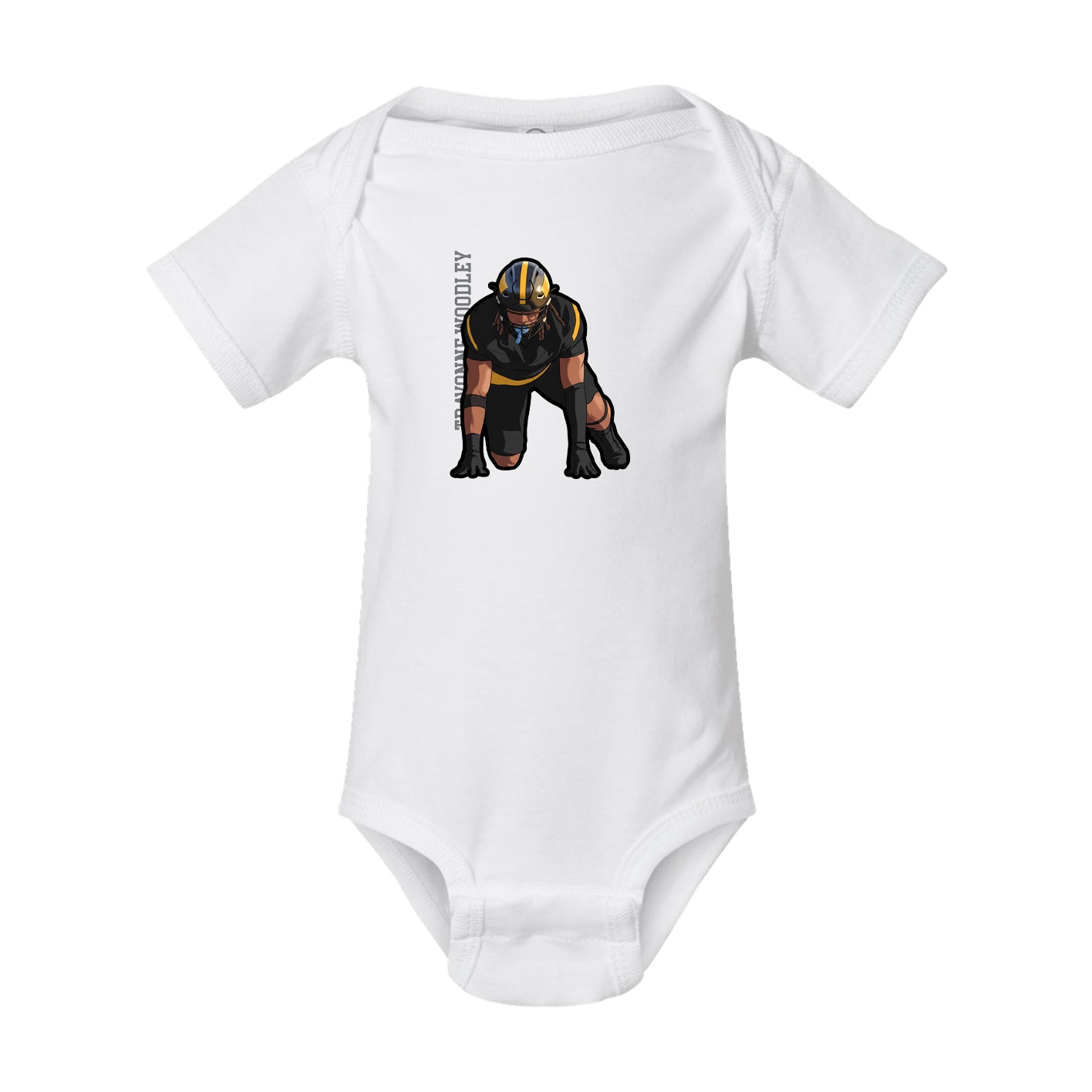 Baby Onesie — Name Vertical in White