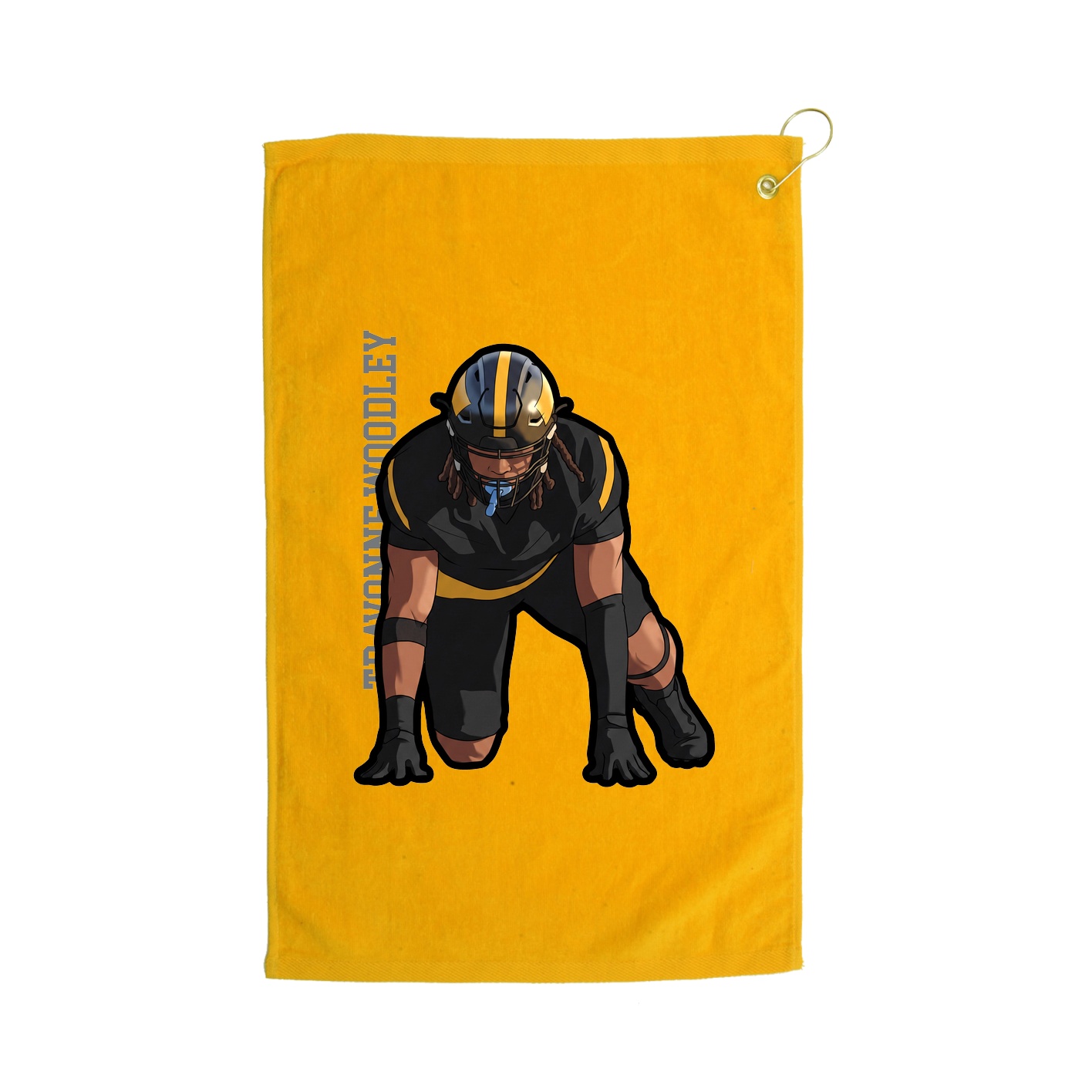 Golf Towel — Name Vertical in Gold