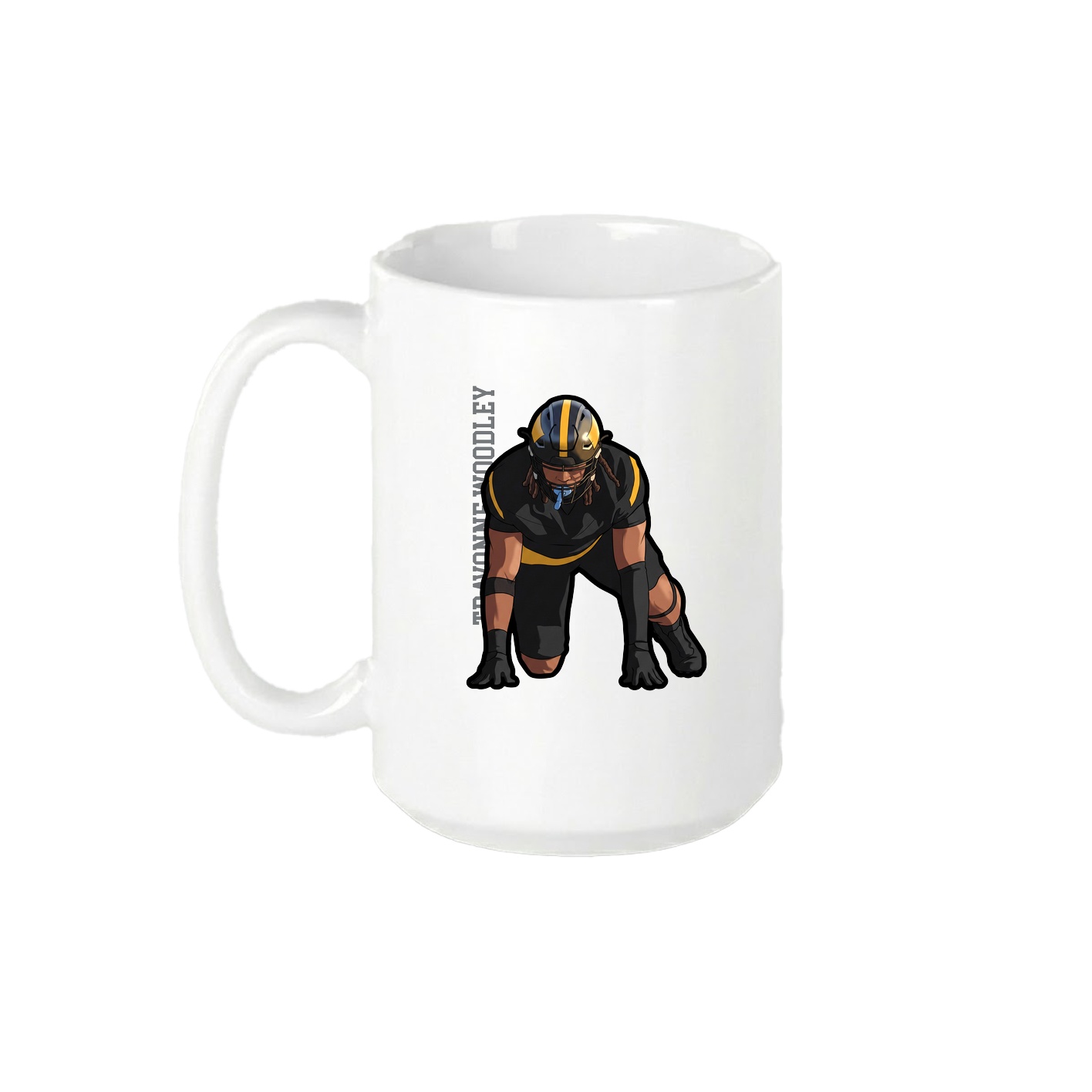 15oz Coffee Mug — Name Vertical in White