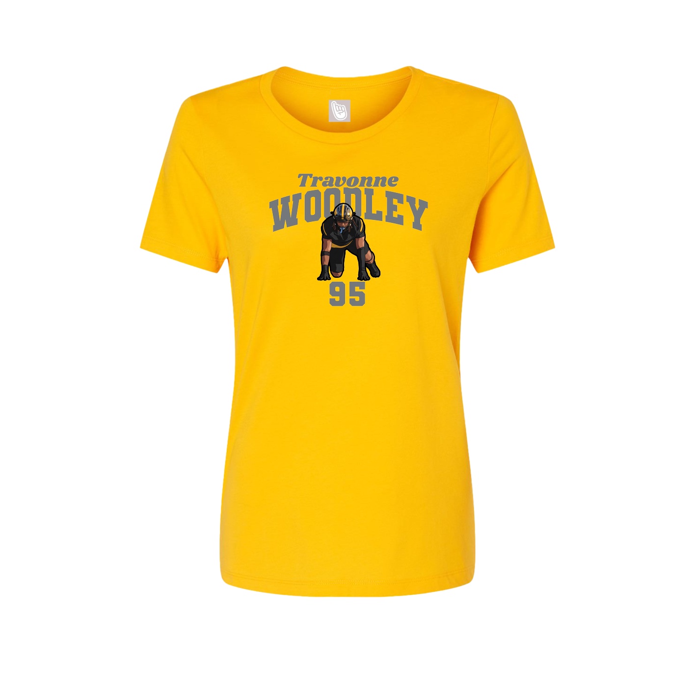 Fitted Women's Tee — Signature Arch in Gold