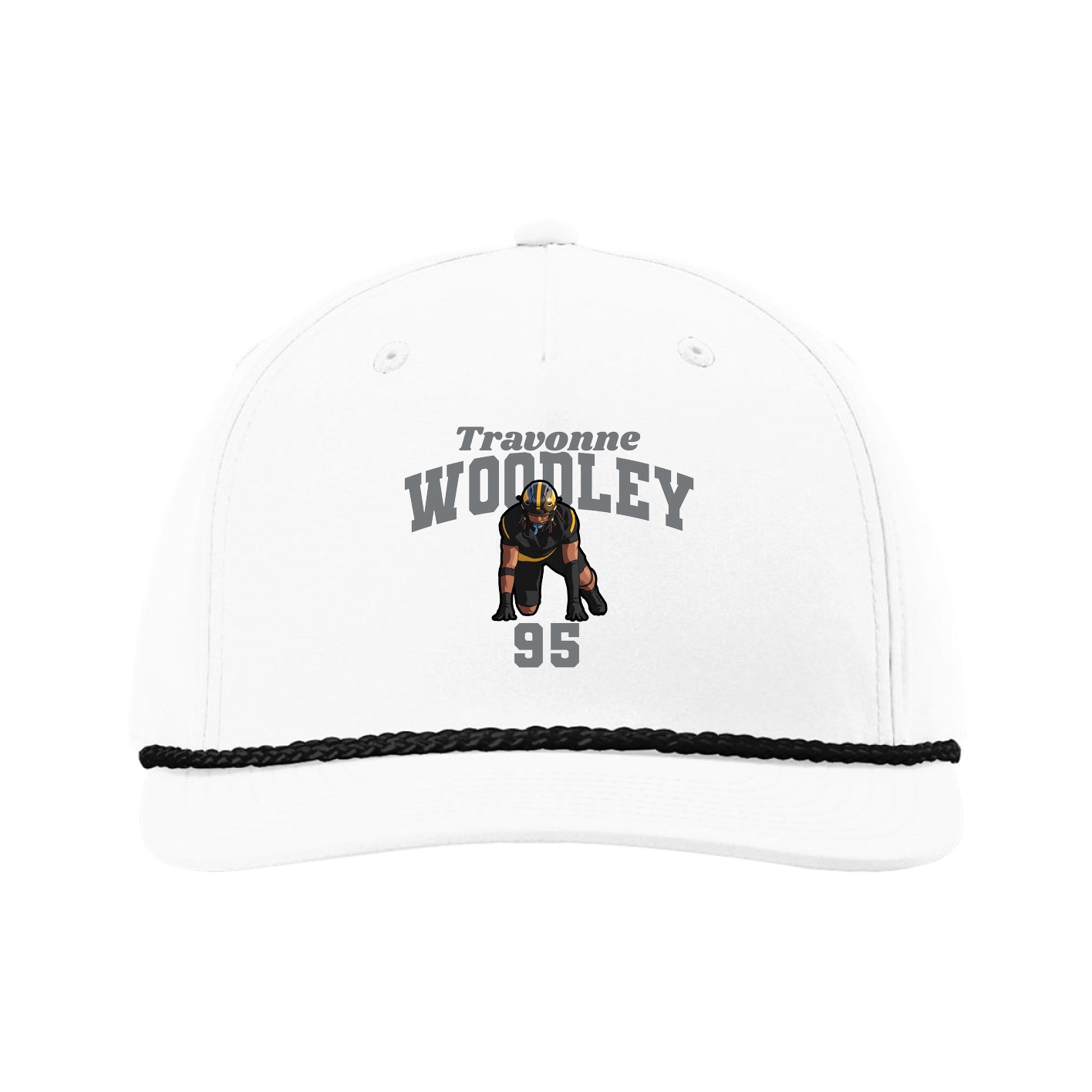 Five-Panel Classic Rope Cap — Signature Arch in White