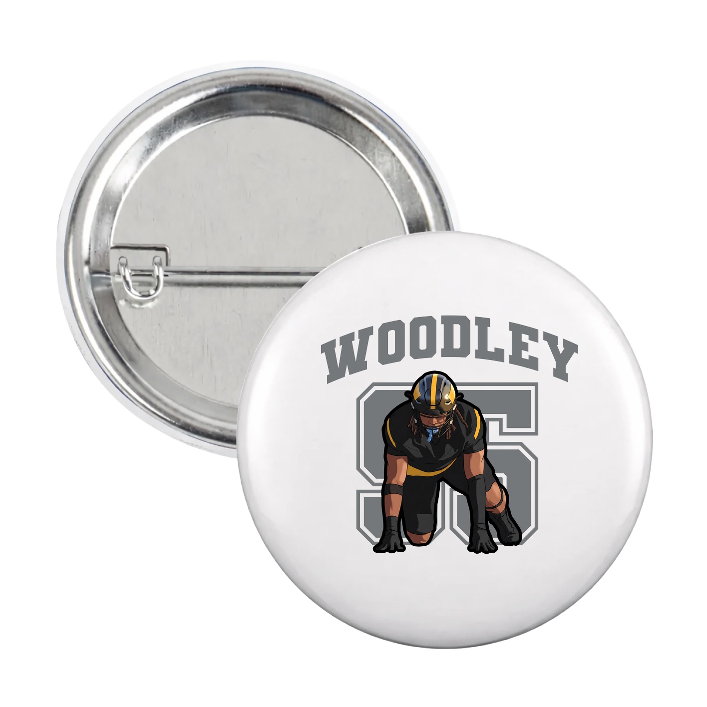 Game Day Button — Number in White