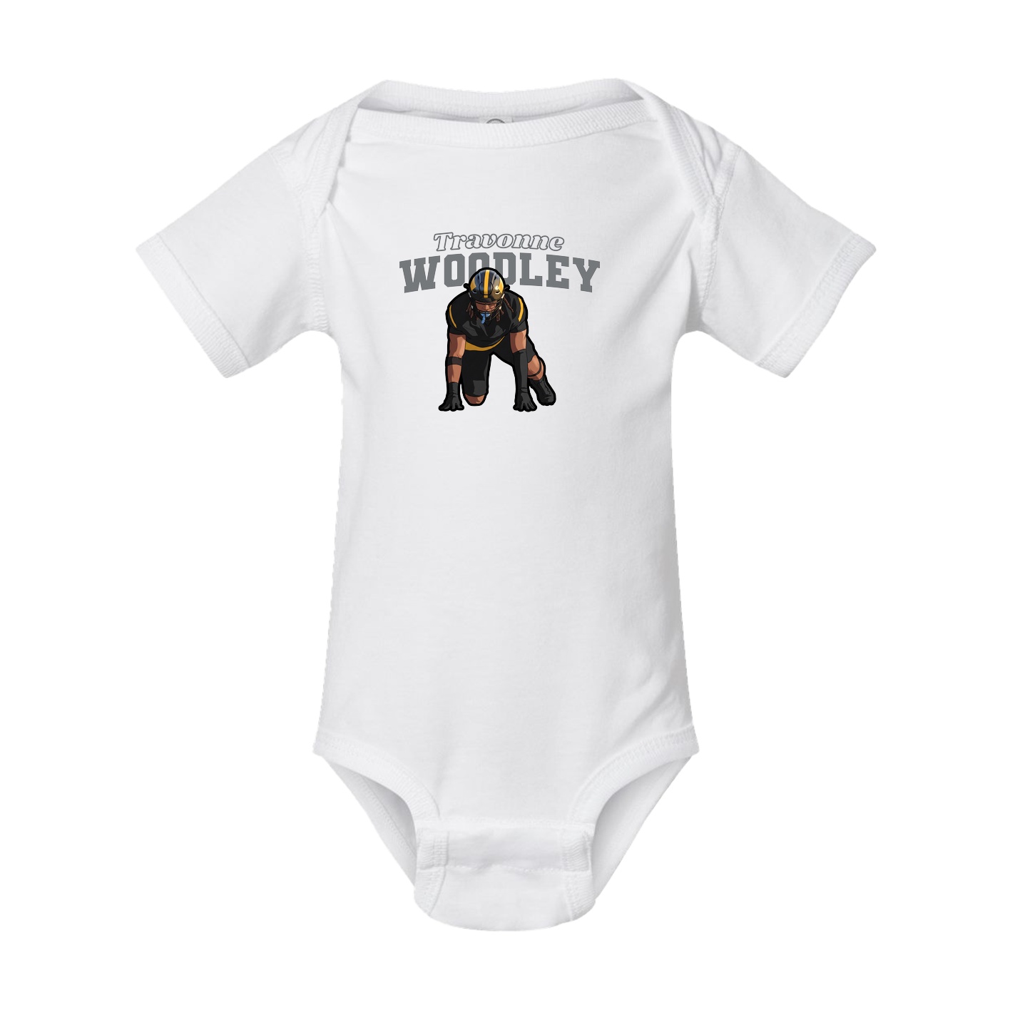 Baby Onesie — Name Arch in White