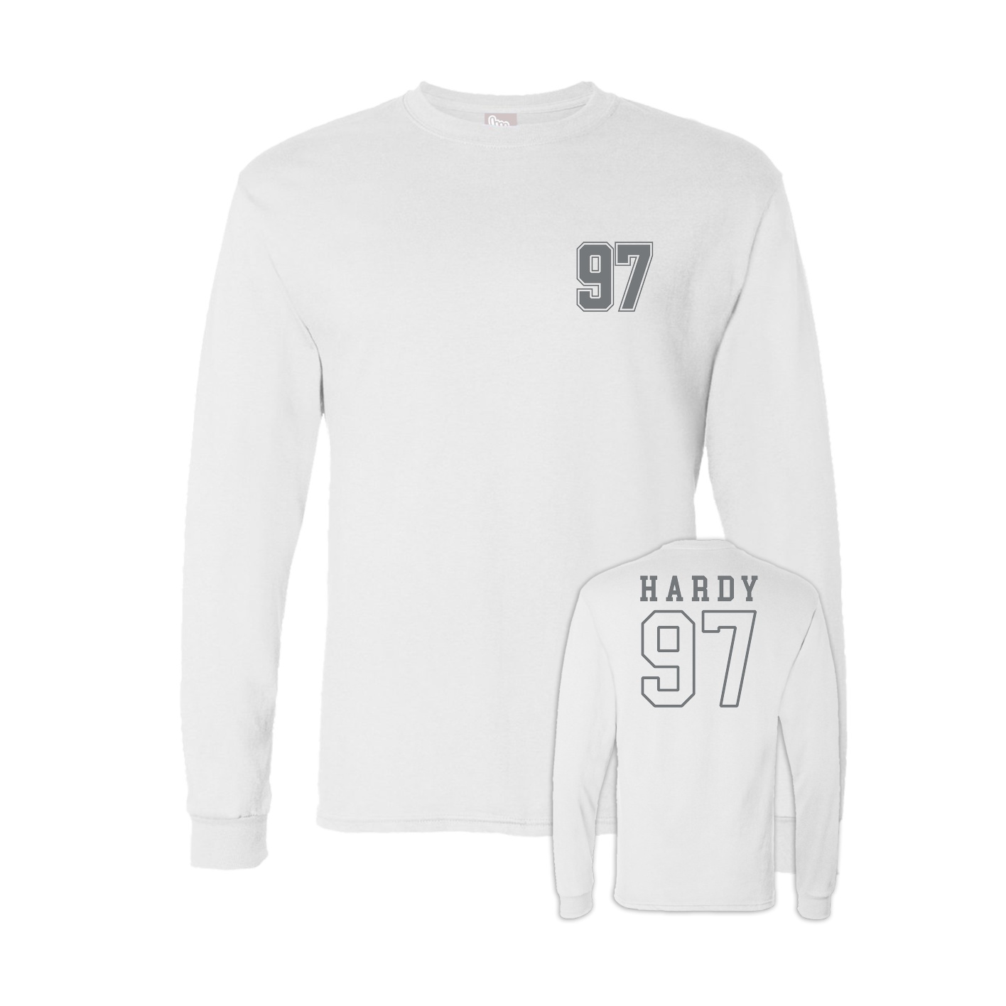 Long Sleeve Tee — Chest Back in White