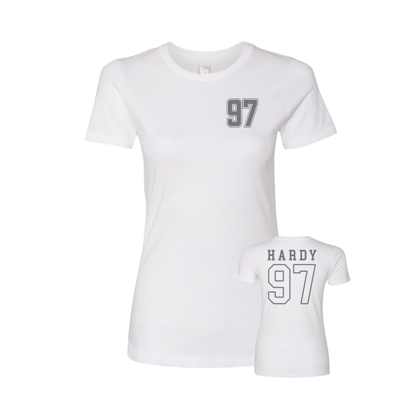 Fitted Women's Tee — Chest Back in White