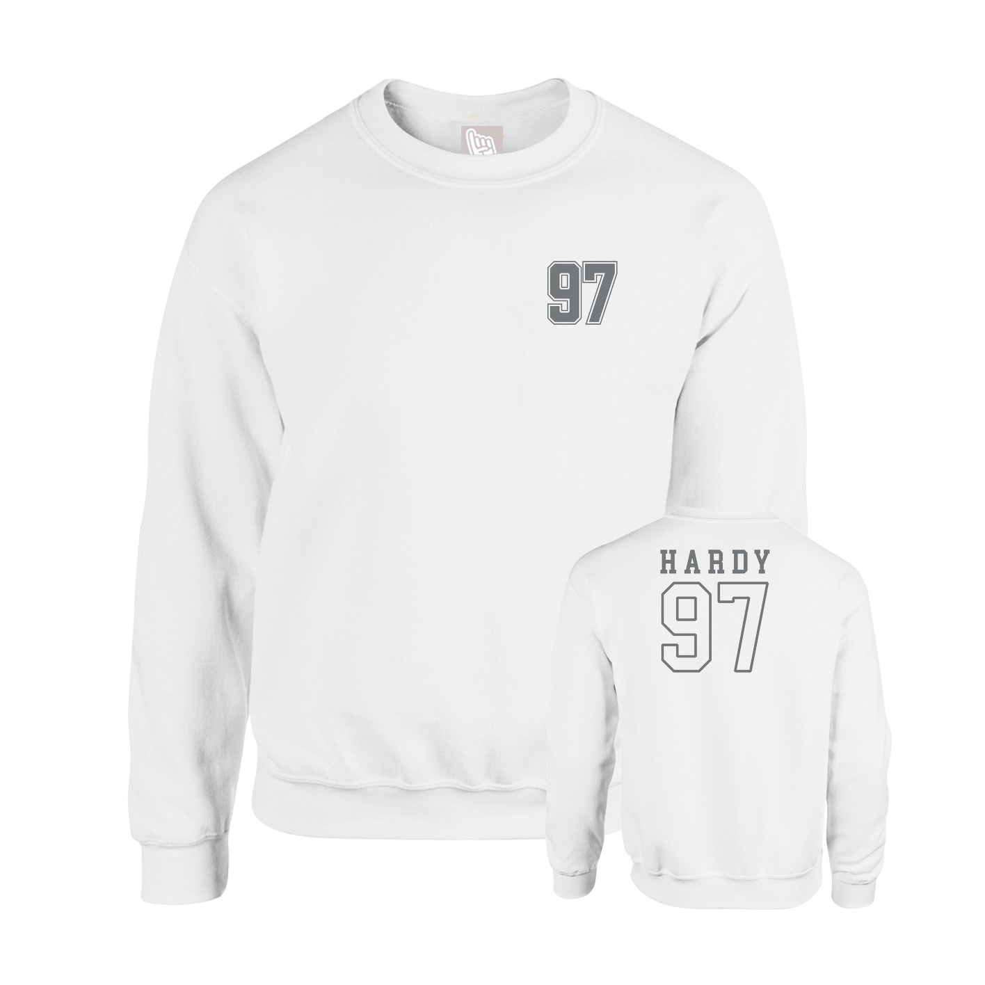 Fleece Crew — Chest Back in White