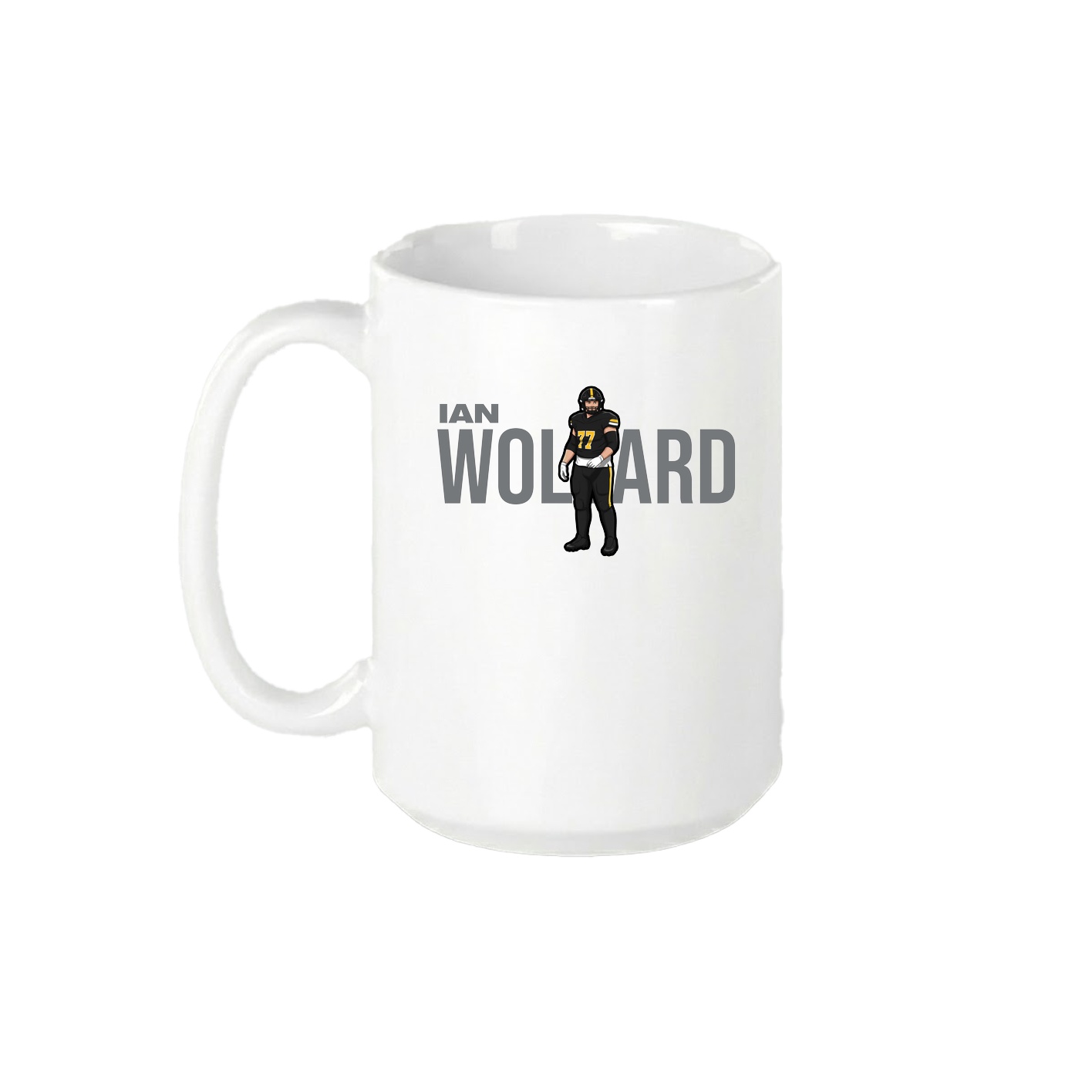 15oz Coffee Mug — Player Name in White