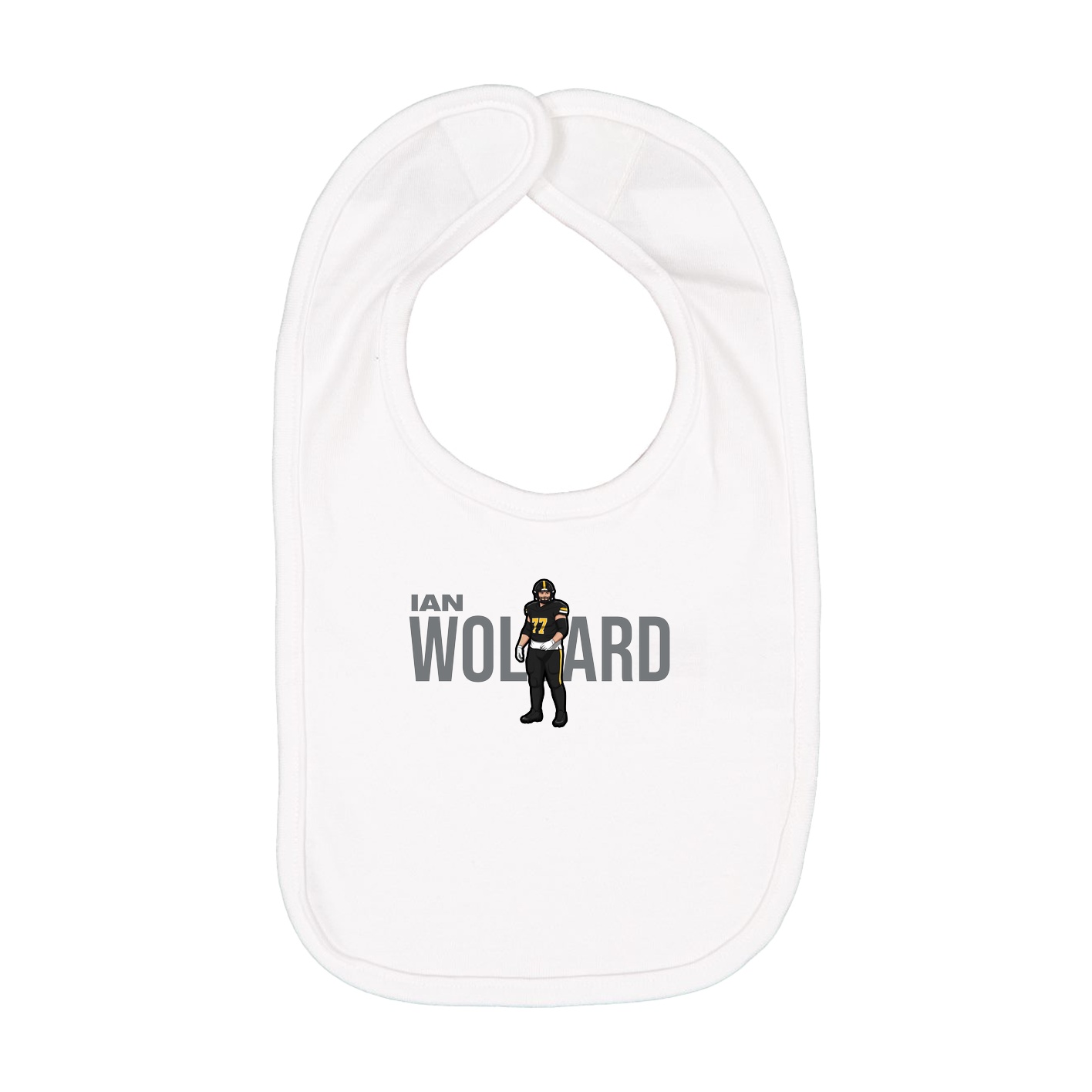 Infant Bib — Player Name in White