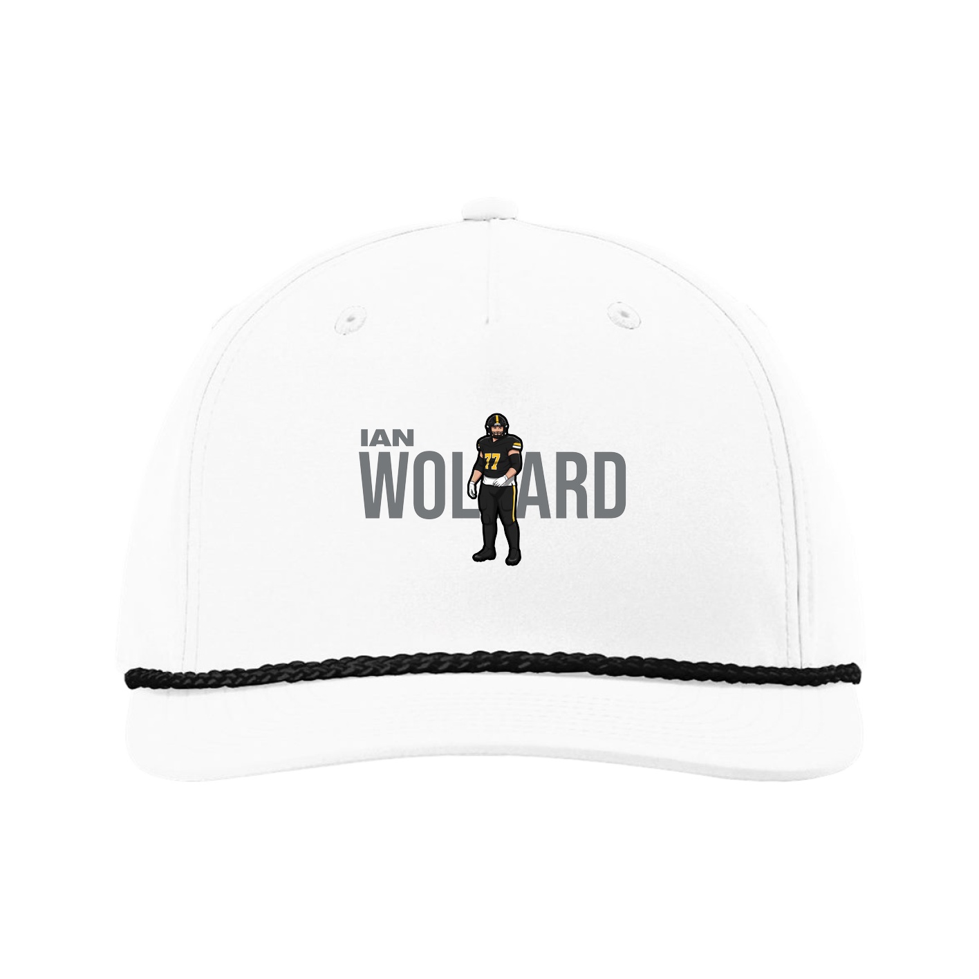 Five-Panel Classic Rope Cap — Player Name in White