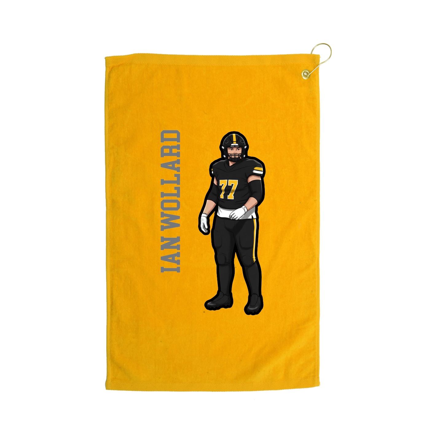 Golf Towel — Name Vertical in Gold