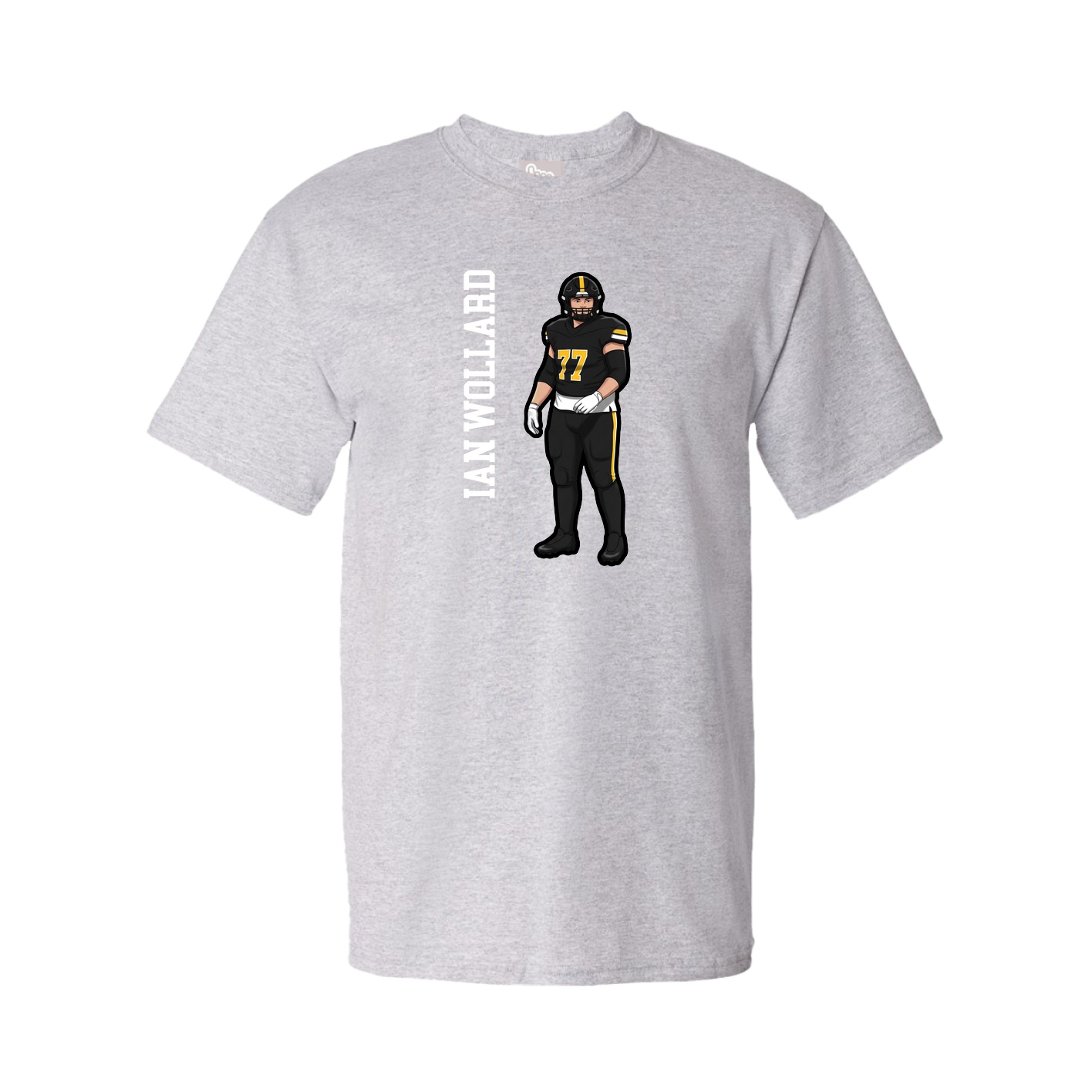 Tee — Name Vertical in Grey